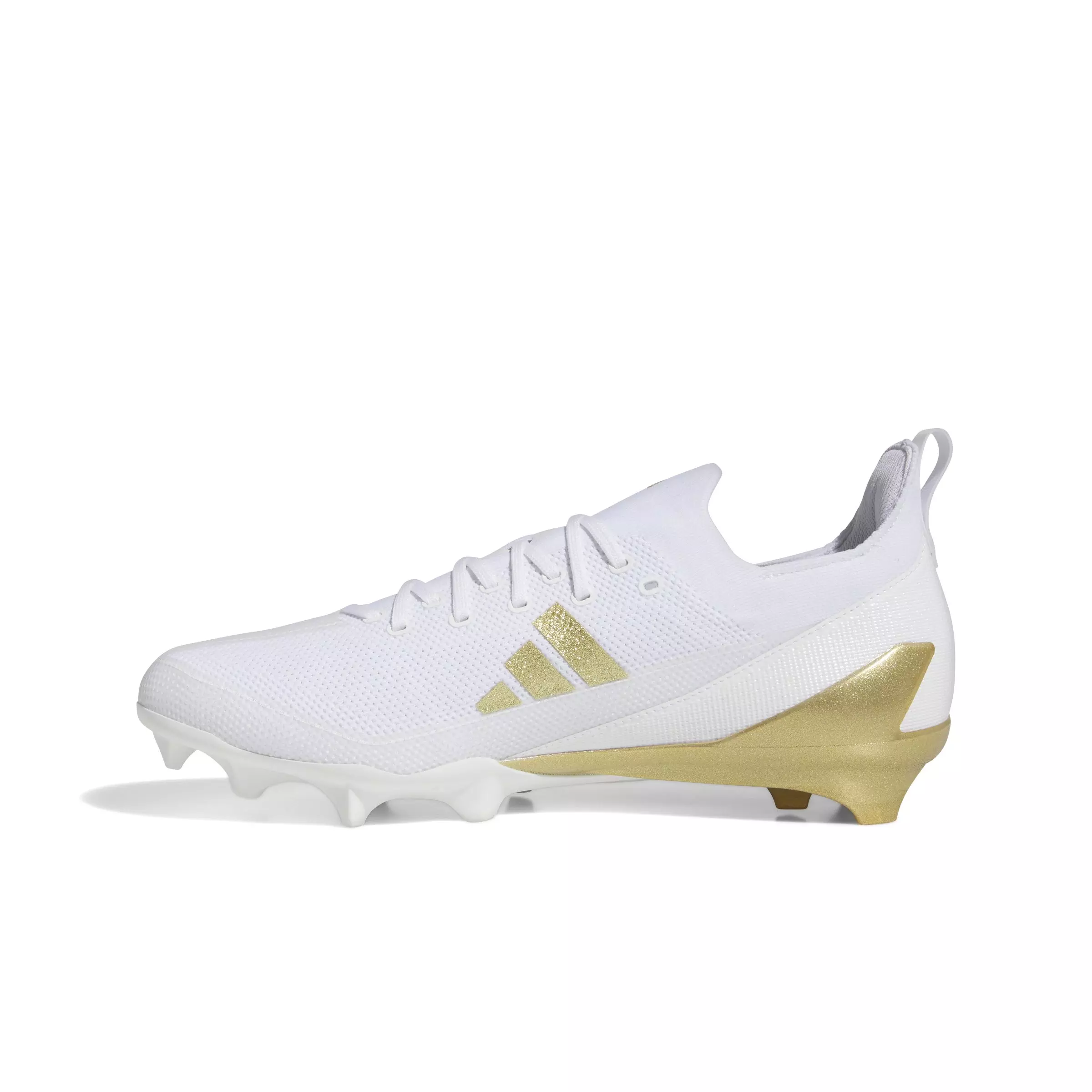 adidas Adizero Electric+ "Ftwr White/Gold Metallic/Ftwr White" Men's Football Cleat - WHITE/GOLD/WHITE