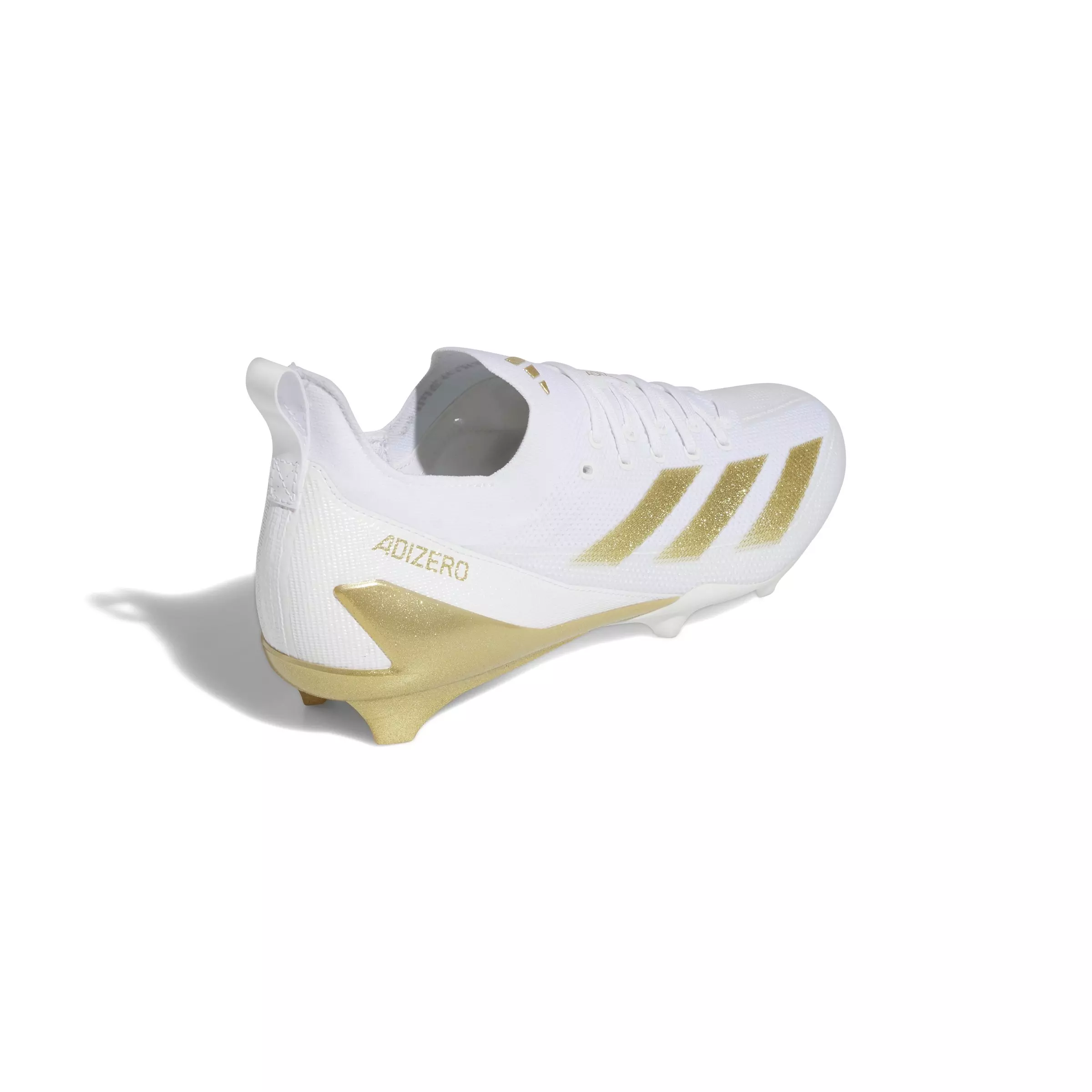 adidas Adizero Electric+ "Ftwr White/Gold Metallic/Ftwr White" Men's Football Cleat - WHITE/GOLD/WHITE