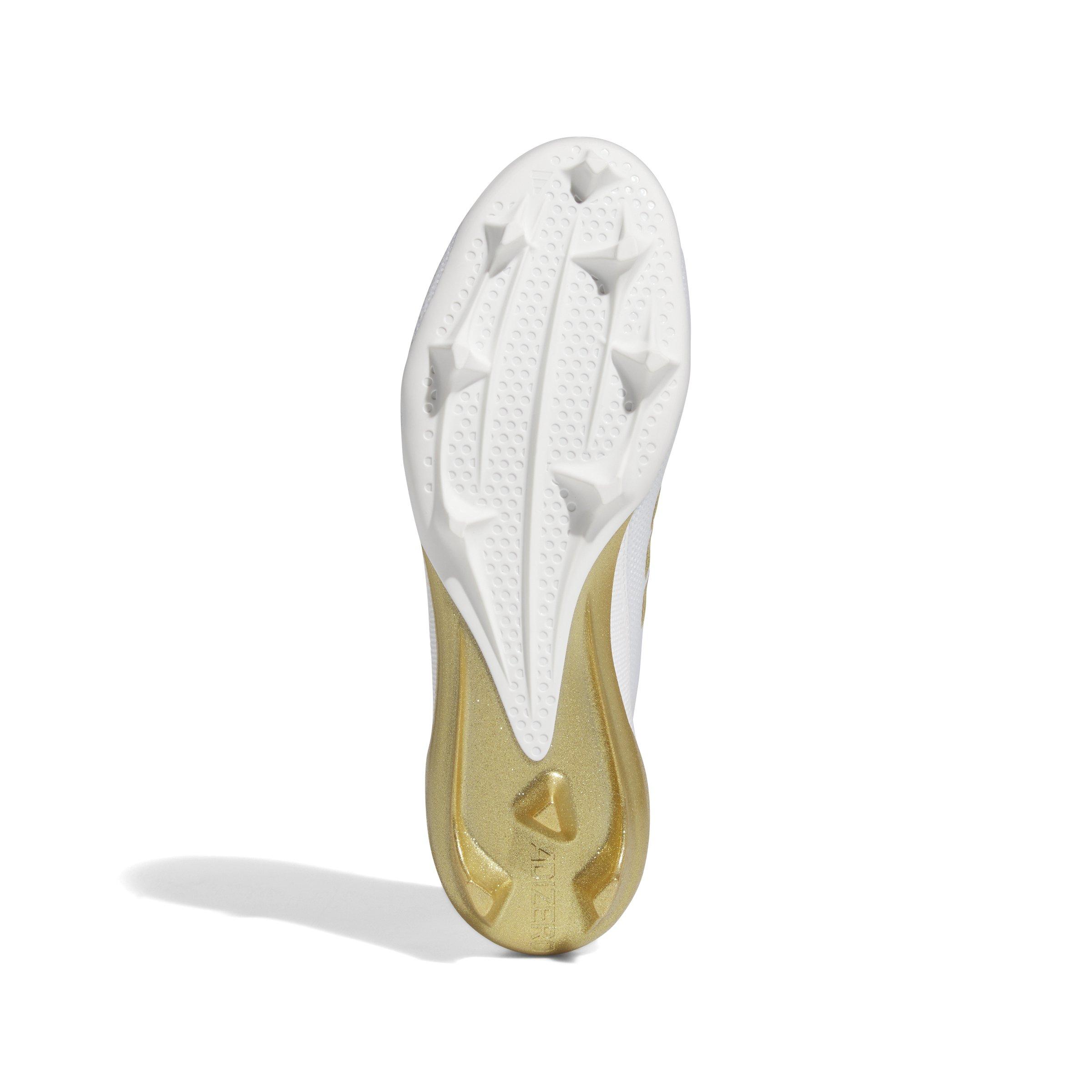 adidas Adizero Electric+ "Ftwr White/Gold Metallic/Ftwr White" Men's Football Cleat - WHITE/GOLD/WHITE Thumbnail View 6