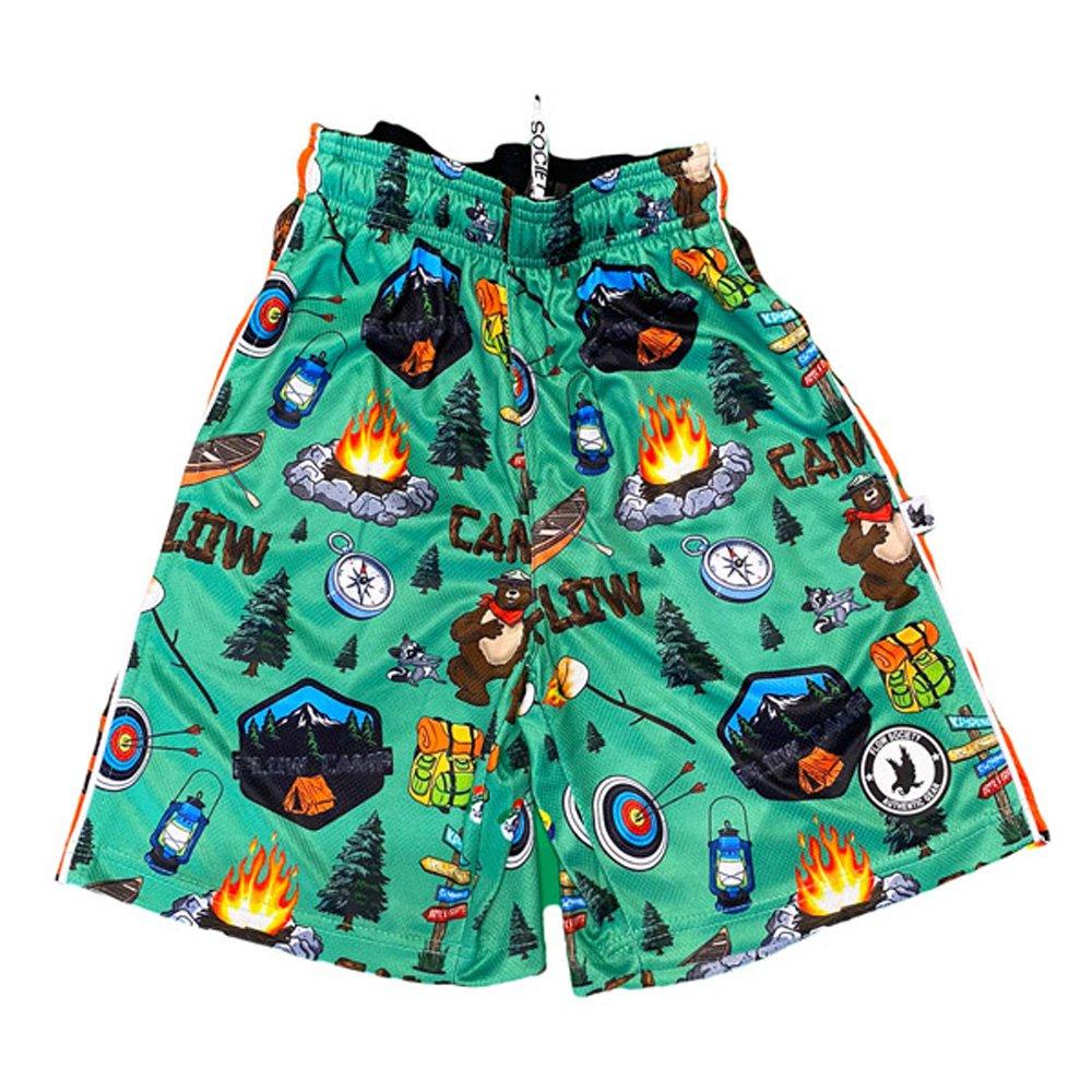 Flow Society Camp Flow Big Boys' Green/Orange Shorts