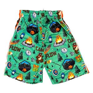 Flow Society Big Boys' Camp Flow Shorts -Green/Orange