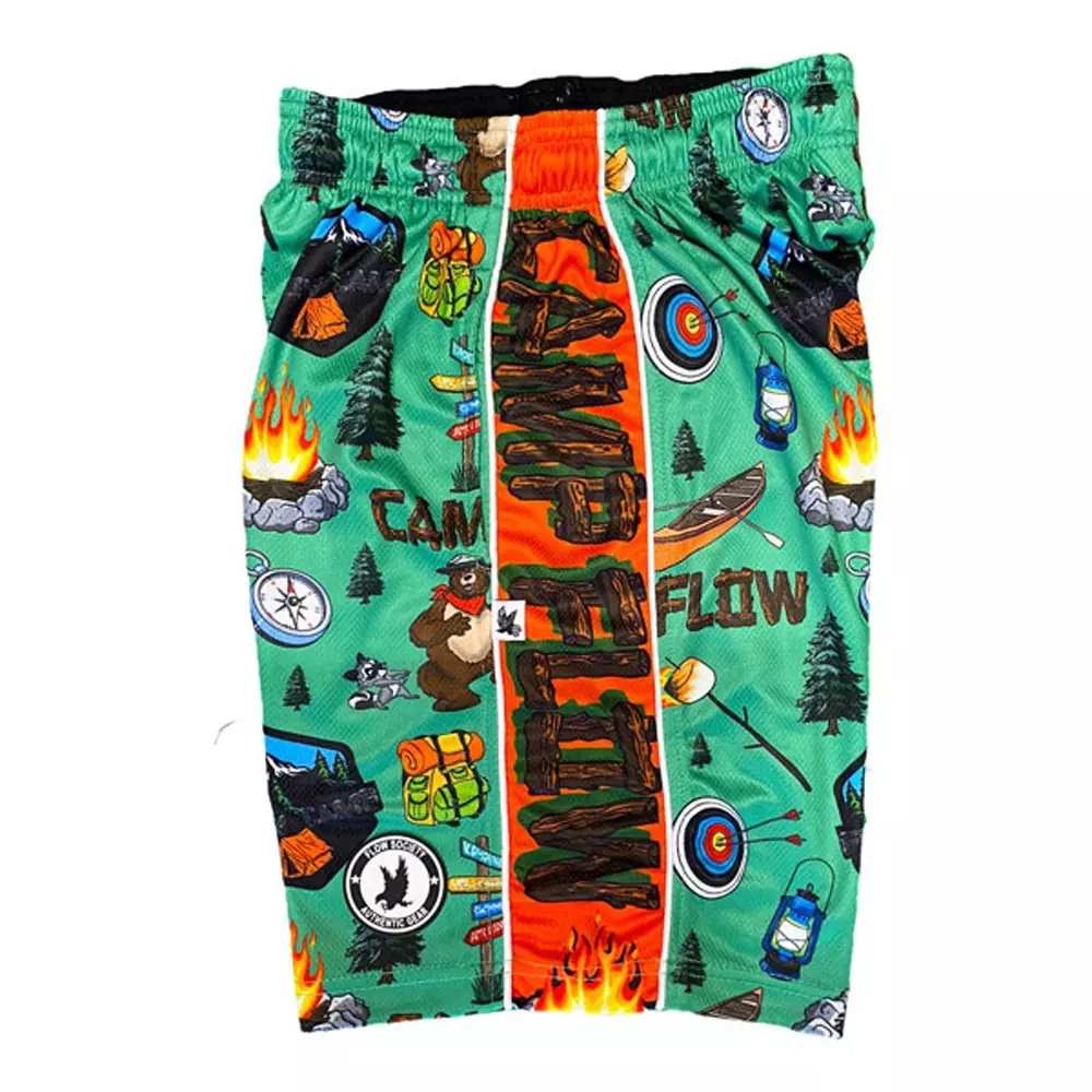 Flow Society Big Boys' Camp Flow Shorts - Green/Orange - GREEN/ORANGE