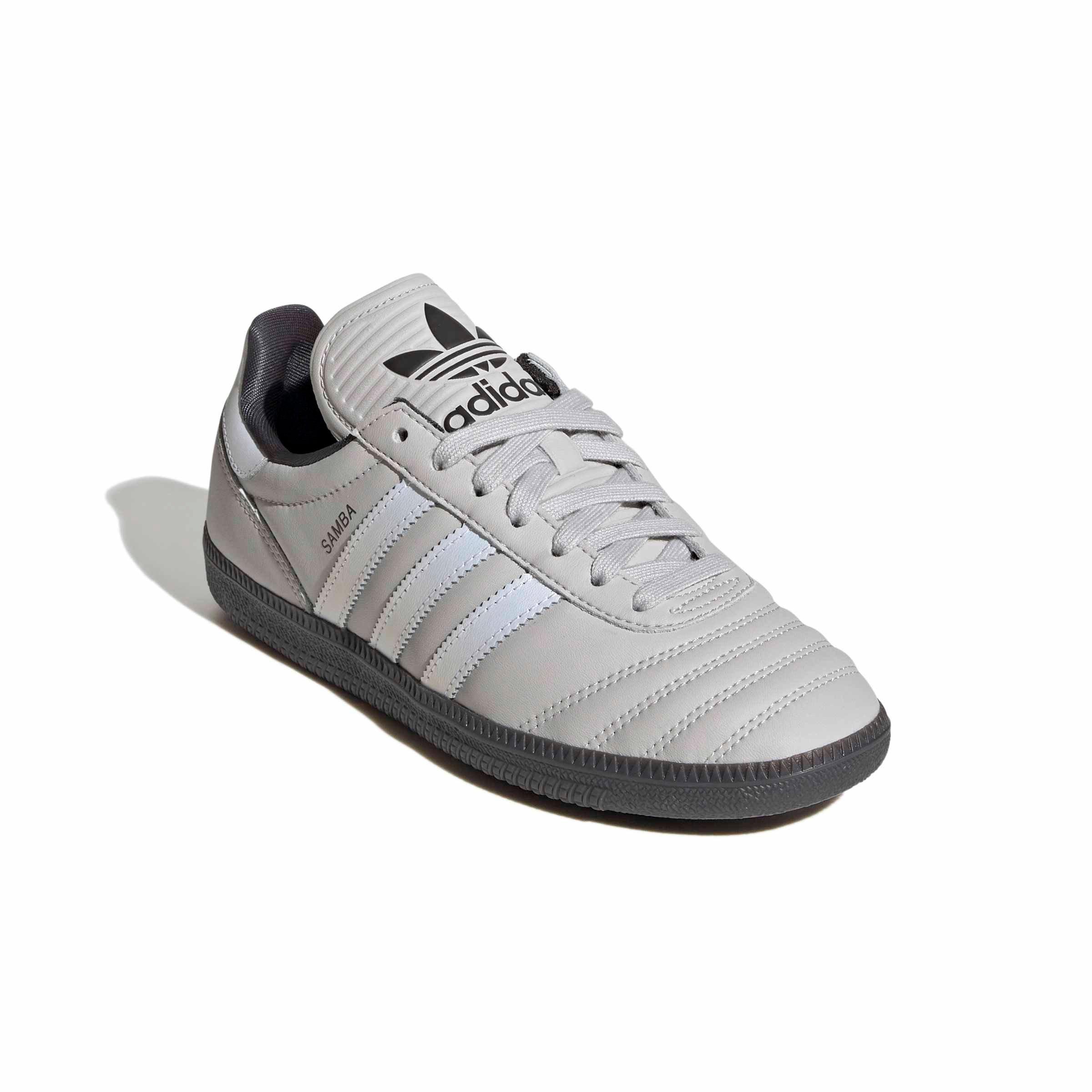 adidas Originals Samba JP "Grey One/Off White/Utility Black" Grade School Boys' Shoe - GREY/OFF WHITE/BLACK Thumbnail View 3