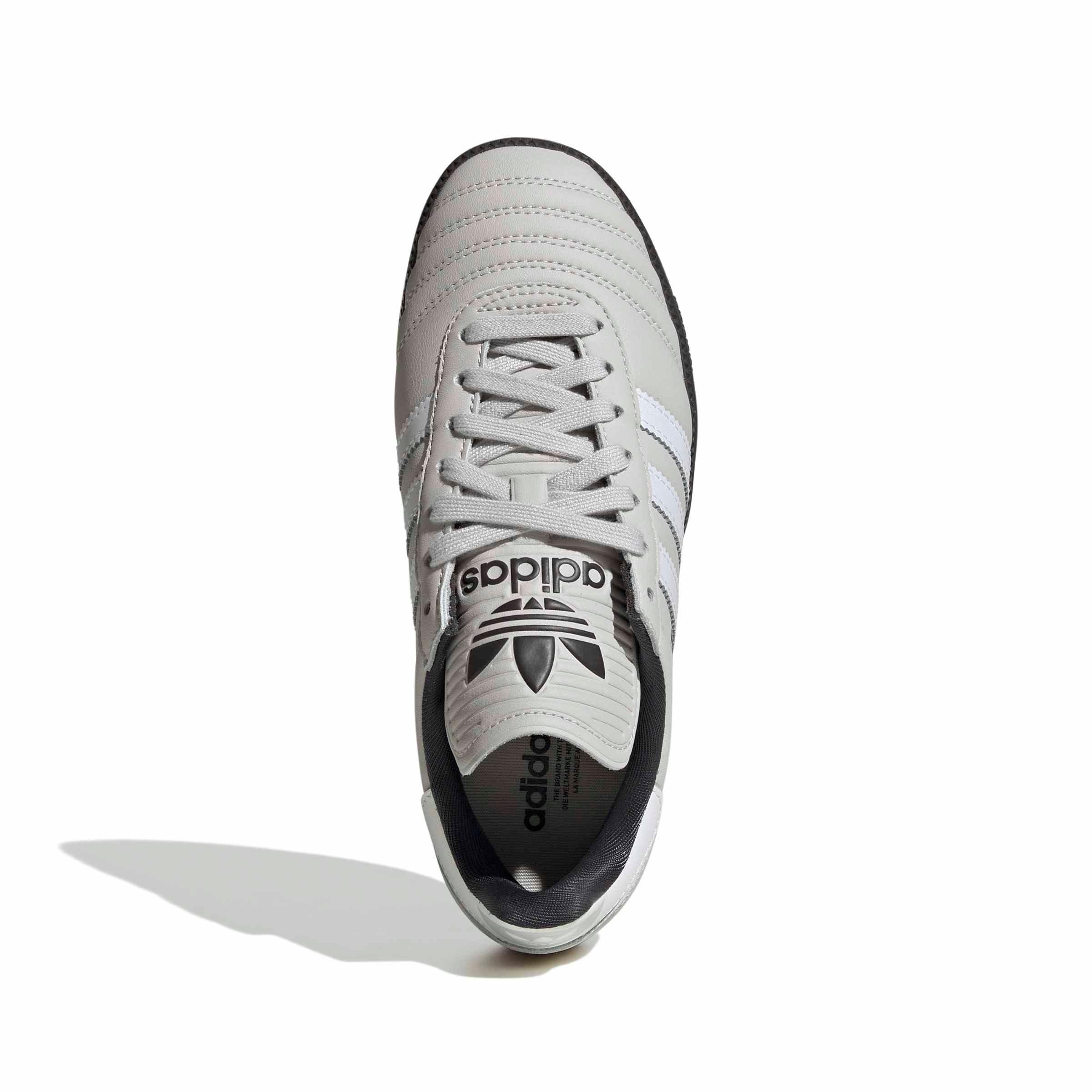 adidas Originals Samba JP "Grey One/Off White/Utility Black" Grade School Boys' Shoe - GREY/OFF WHITE/BLACK Thumbnail View 5