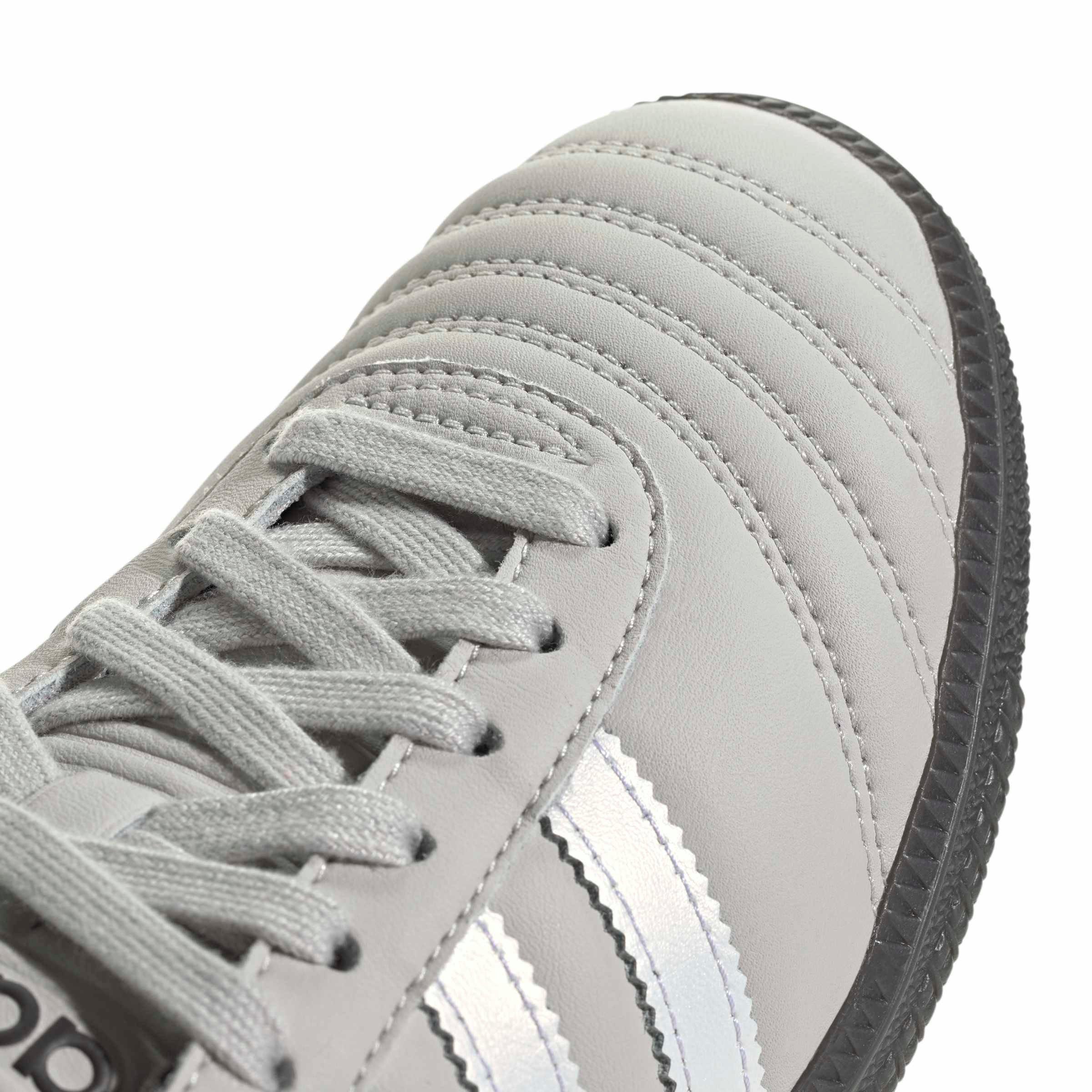 adidas Originals Samba JP "Grey One/Off White/Utility Black" Grade School Boys' Shoe - GREY/OFF WHITE/BLACK Thumbnail View 7