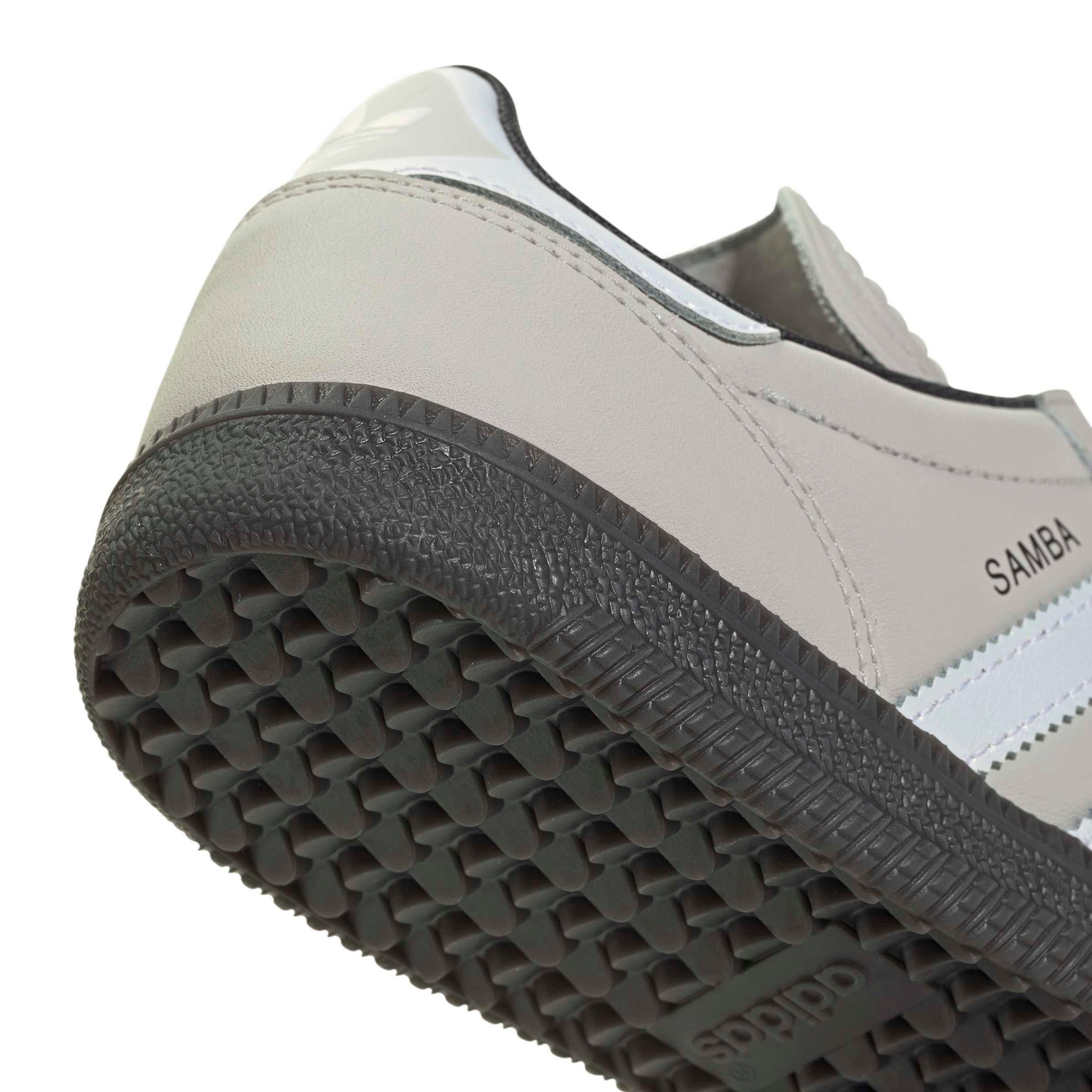 adidas Originals Samba JP "Grey One/Off White/Utility Black" Grade School Boys' Shoe - GREY/OFF WHITE/BLACK Thumbnail View 8