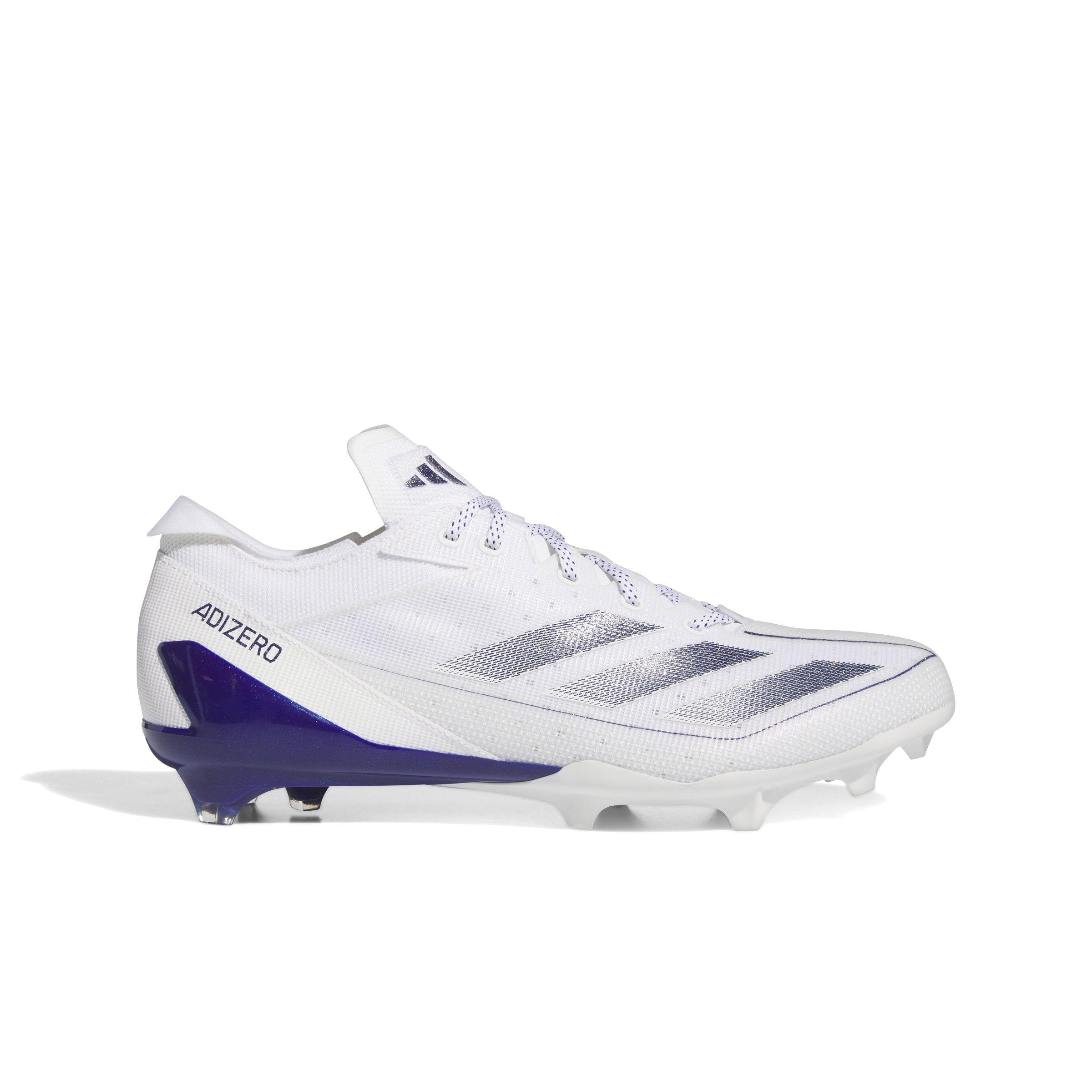 adidas Adizero Electric "Ftwr White/Team Colleg Purple/Ftwr White" Men's Football Cleat - WHITE/PURPLE/WHITE Thumbnail View 1