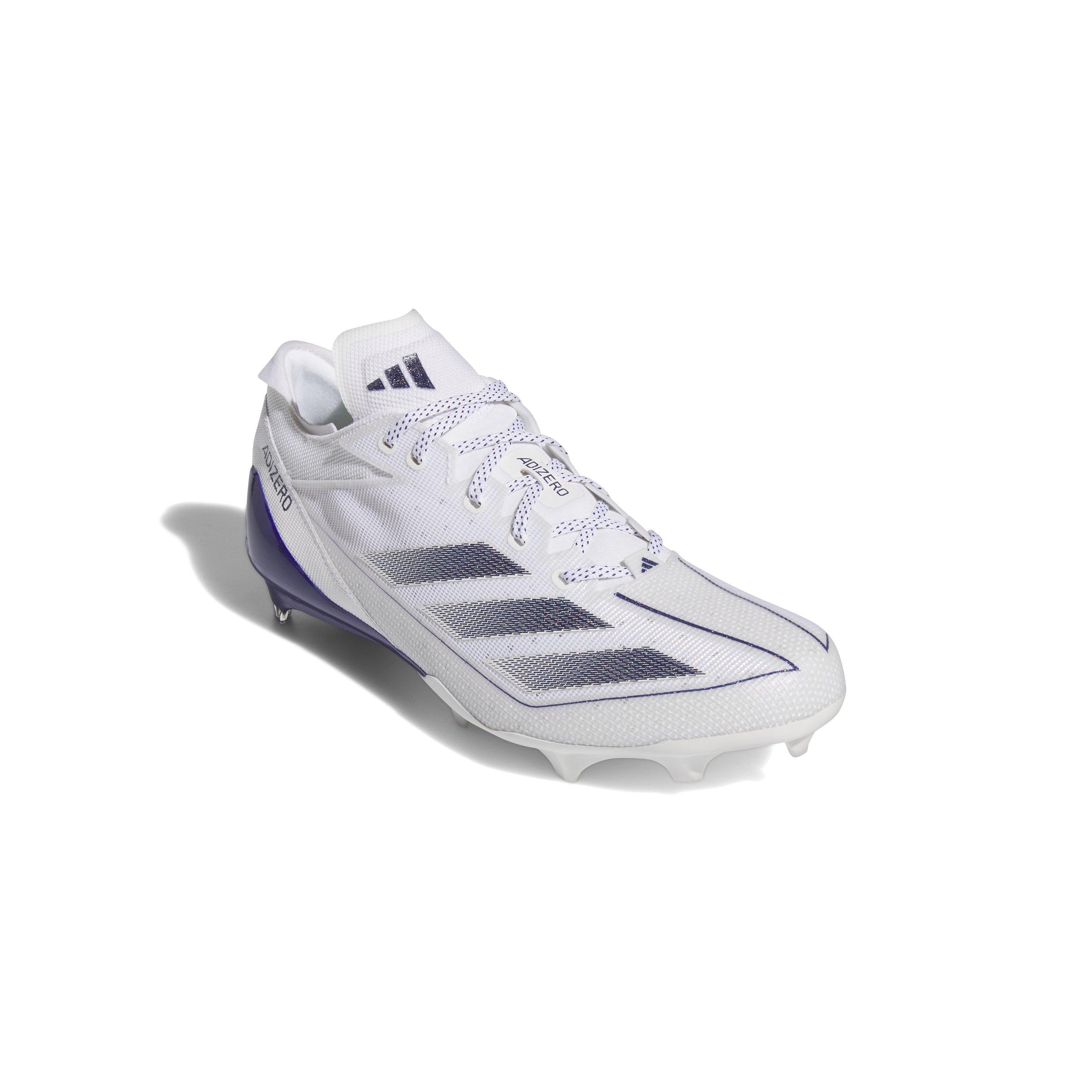 adidas Adizero Electric "Ftwr White/Team Colleg Purple/Ftwr White" Men's Football Cleat - WHITE/PURPLE/WHITE Thumbnail View 3