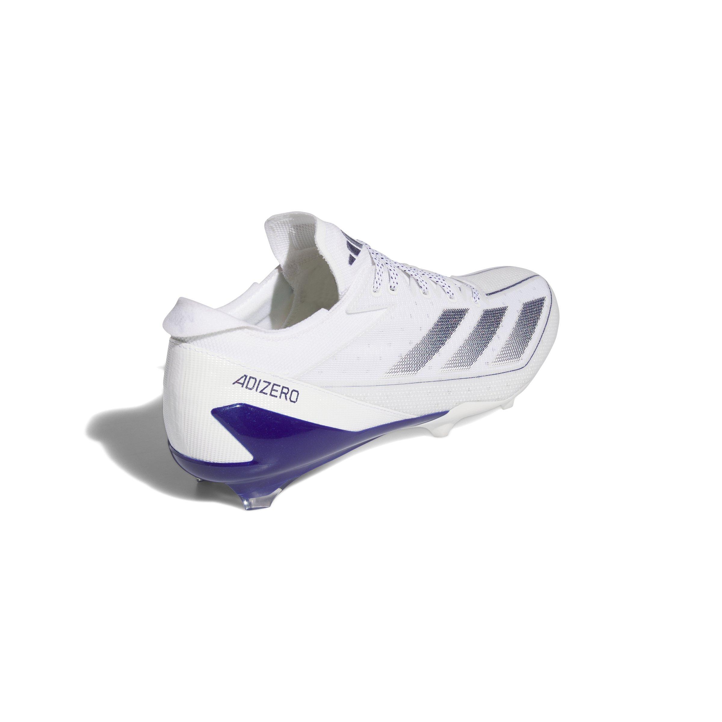 adidas Adizero Electric "Ftwr White/Team Colleg Purple/Ftwr White" Men's Football Cleat - WHITE/PURPLE/WHITE Thumbnail View 4