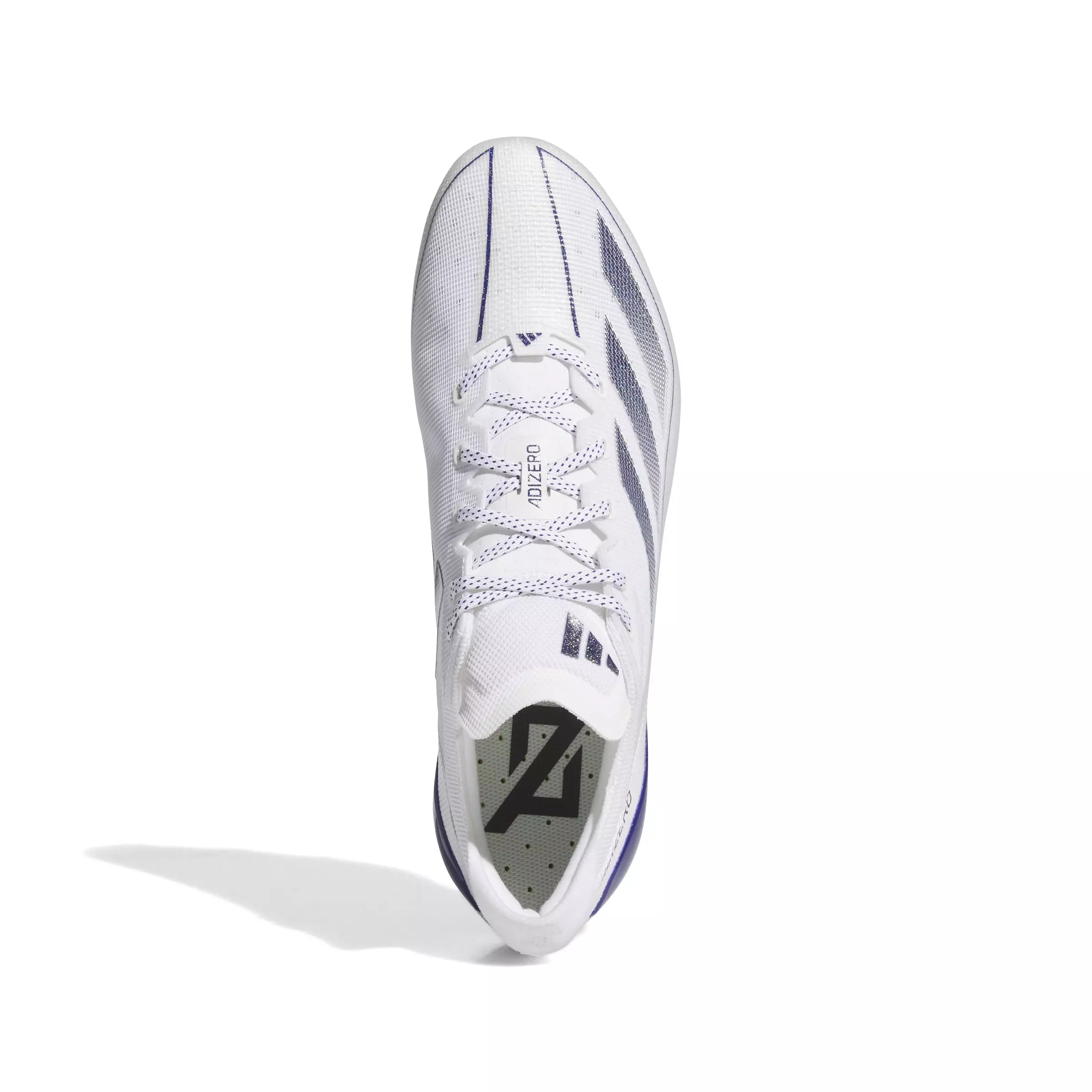 adidas Adizero Electric "Ftwr White/Team Colleg Purple/Ftwr White" Men's Football Cleat - WHITE/PURPLE/WHITE