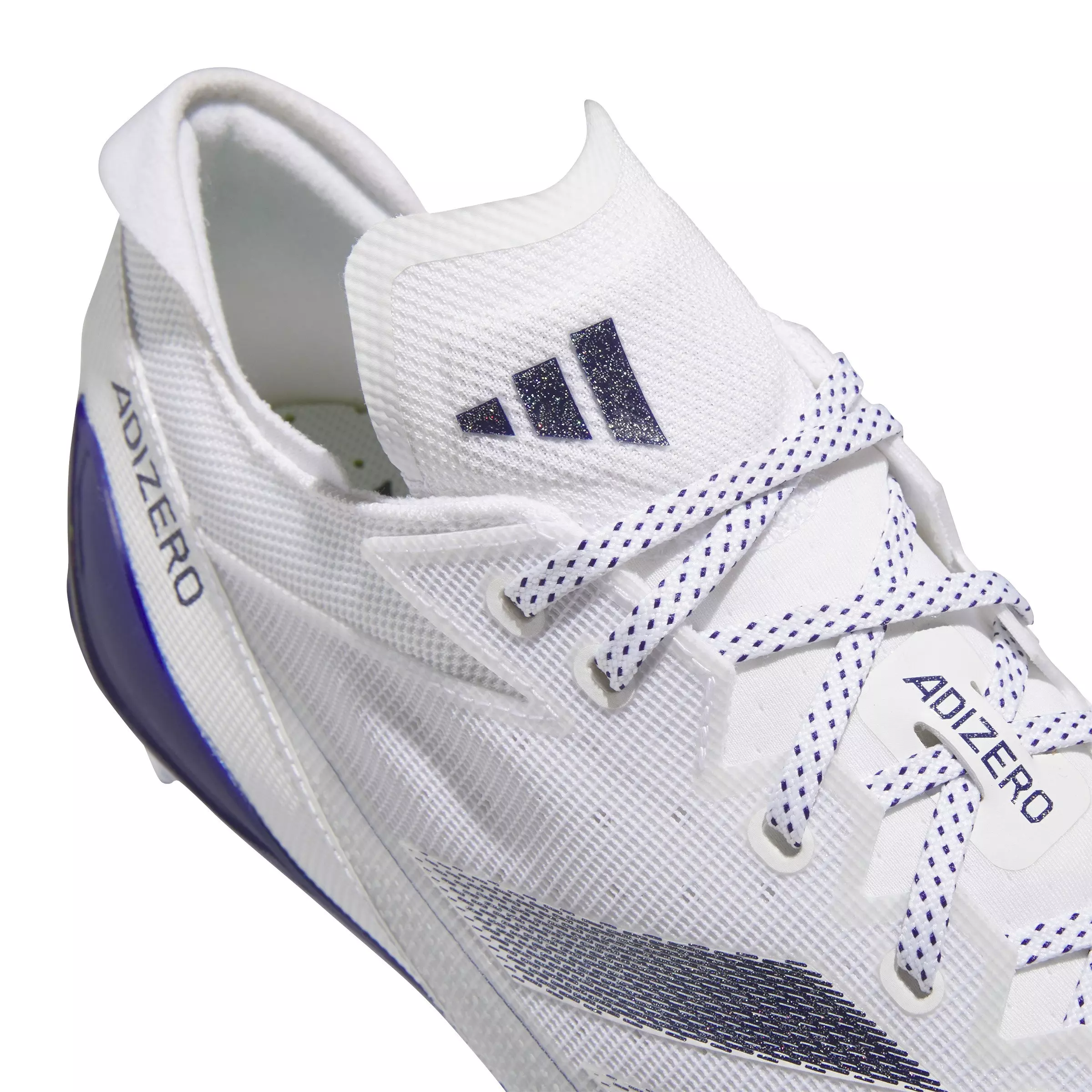 adidas Adizero Electric "Ftwr White/Team Colleg Purple/Ftwr White" Men's Football Cleat - WHITE/PURPLE/WHITE