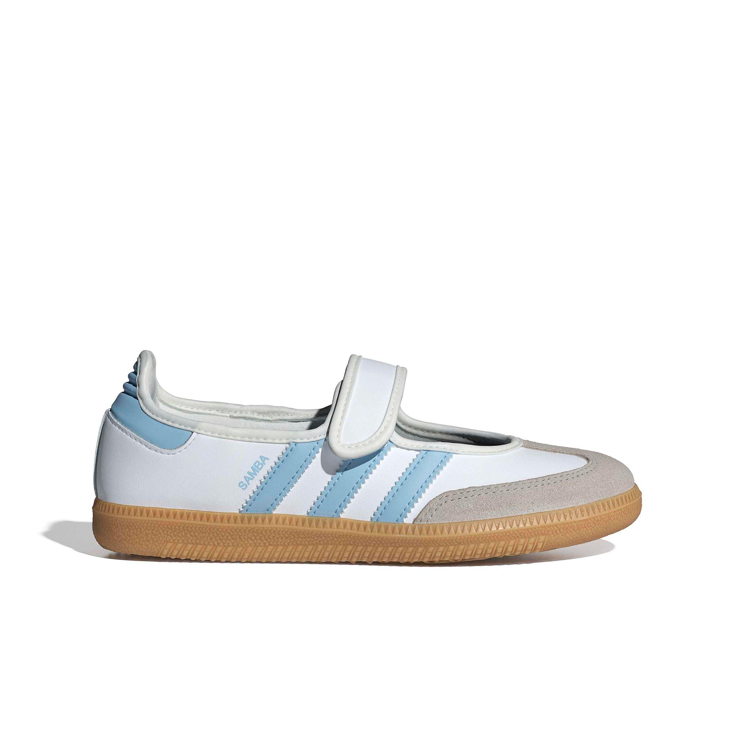 adidas Originals Samba Jane "Ftwr White/Clear Sky/Gum 3" Grade School Girls' Shoe - WHITE/SKY/GUM Thumbnail View 1