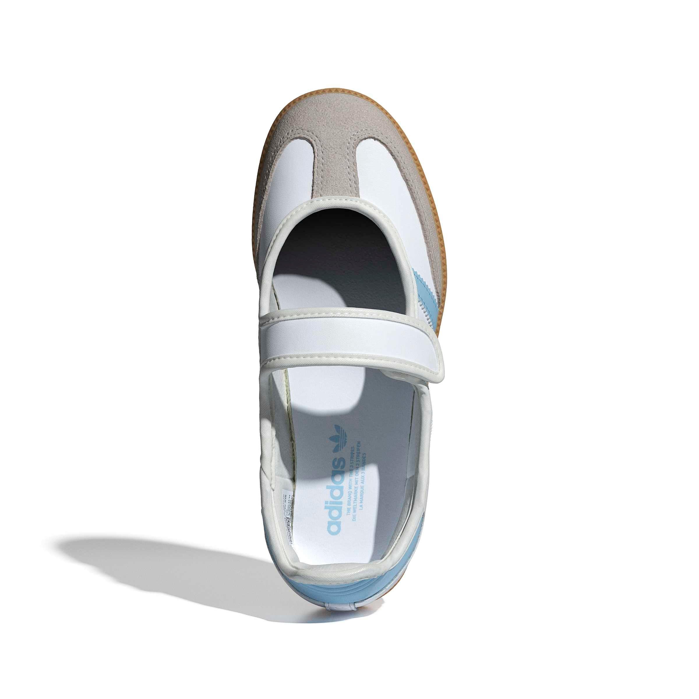 adidas Originals Samba Jane "Ftwr White/Clear Sky/Gum 3" Grade School Girls' Shoe - WHITE/SKY/GUM Thumbnail View 5