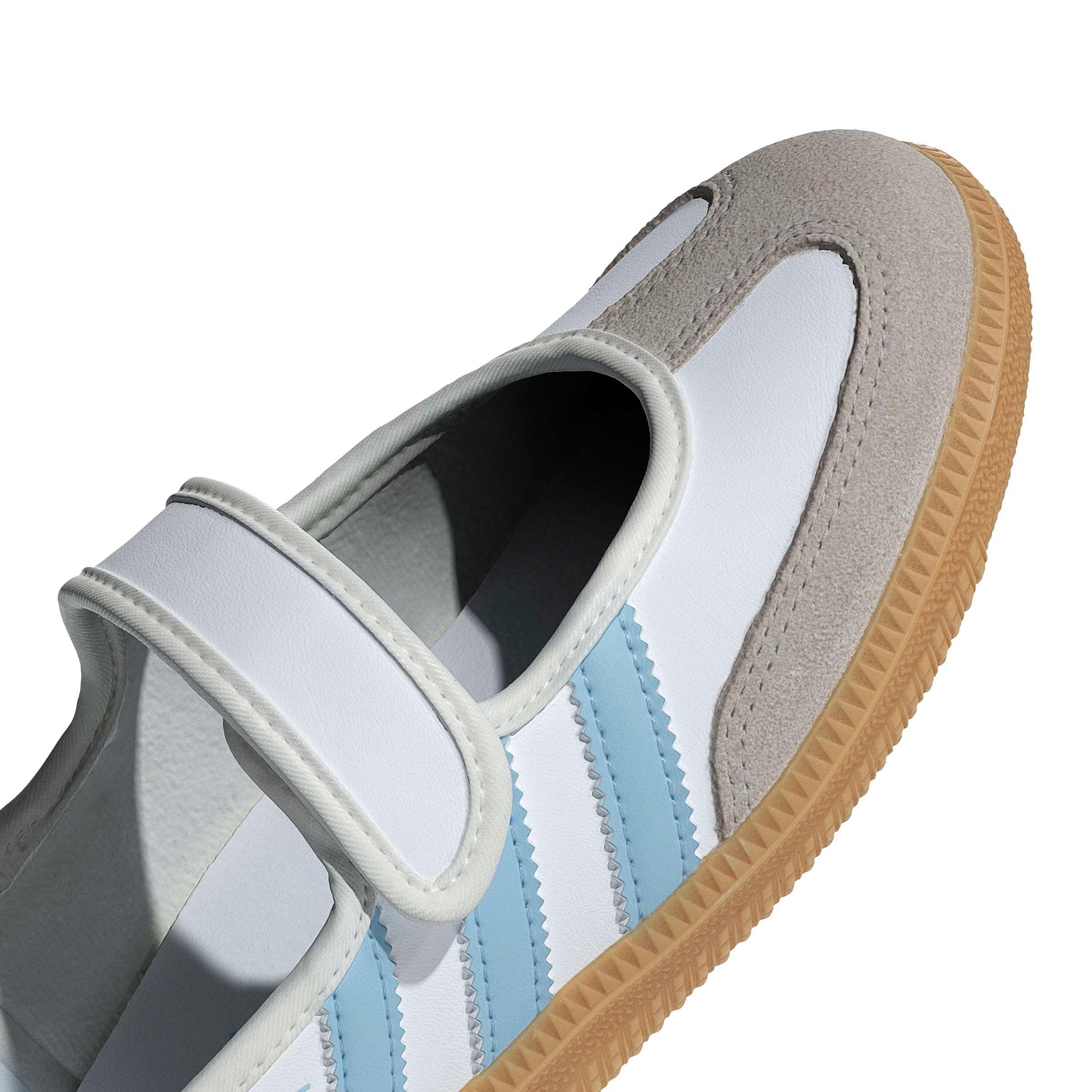 adidas Originals Samba Jane "Ftwr White/Clear Sky/Gum 3" Grade School Girls' Shoe - WHITE/SKY/GUM Thumbnail View 7