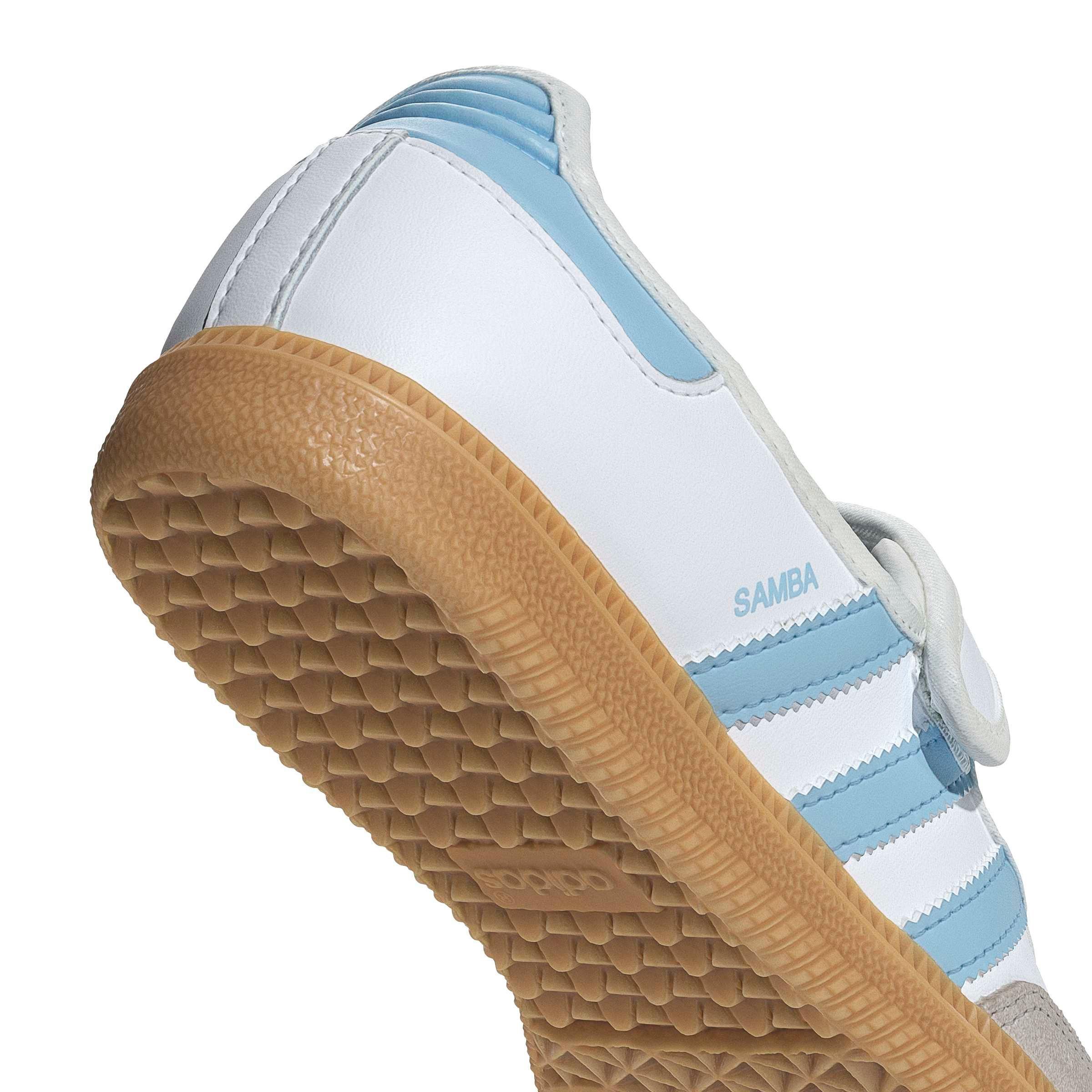 adidas Originals Samba Jane "Ftwr White/Clear Sky/Gum 3" Grade School Girls' Shoe - WHITE/SKY/GUM Thumbnail View 8