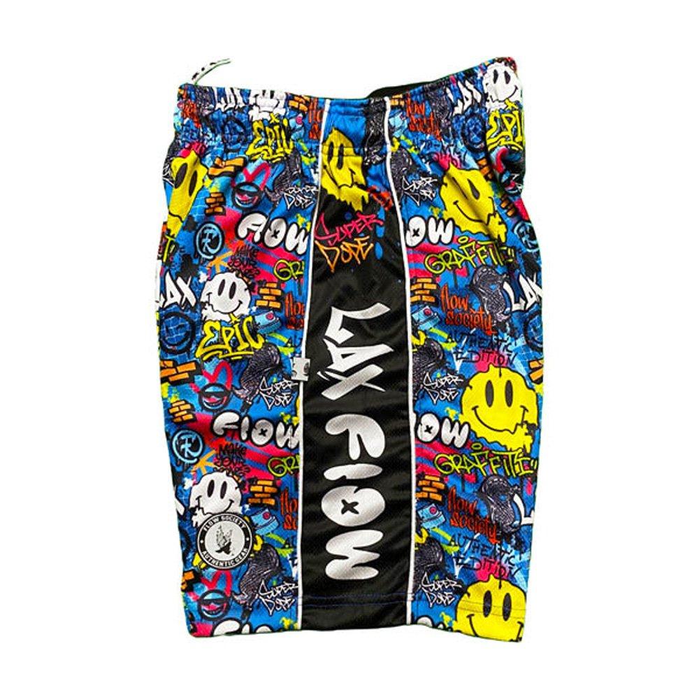Flow Society Big Boys' Graffiti Lax Shorts - Blue - BLUE Thumbnail View 3