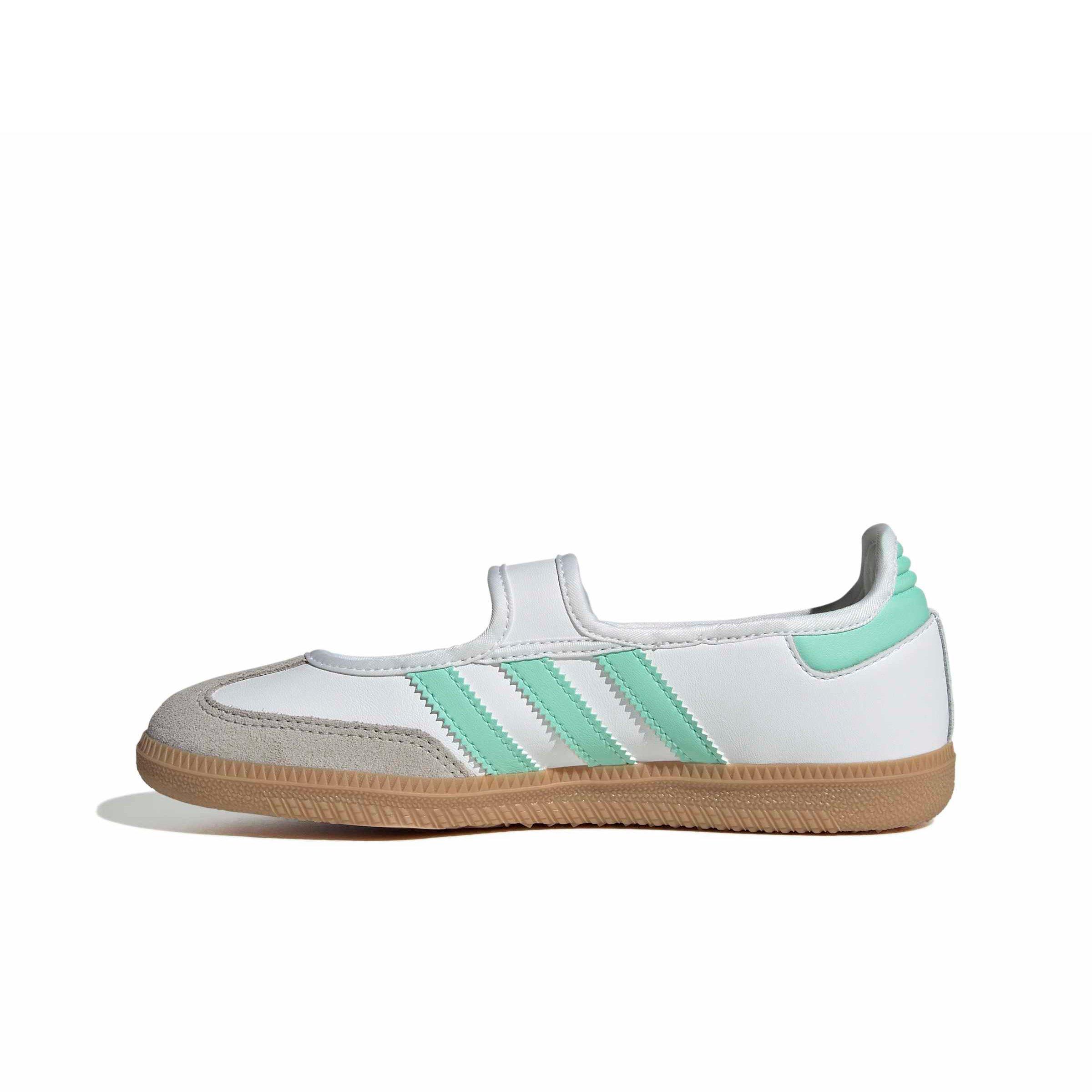 adidas Originals Samba Jane "Ftwr White/Easy Green/Gum 3" Grade School Girls' Shoe - WHITE/GREEN/GUM Thumbnail View 2