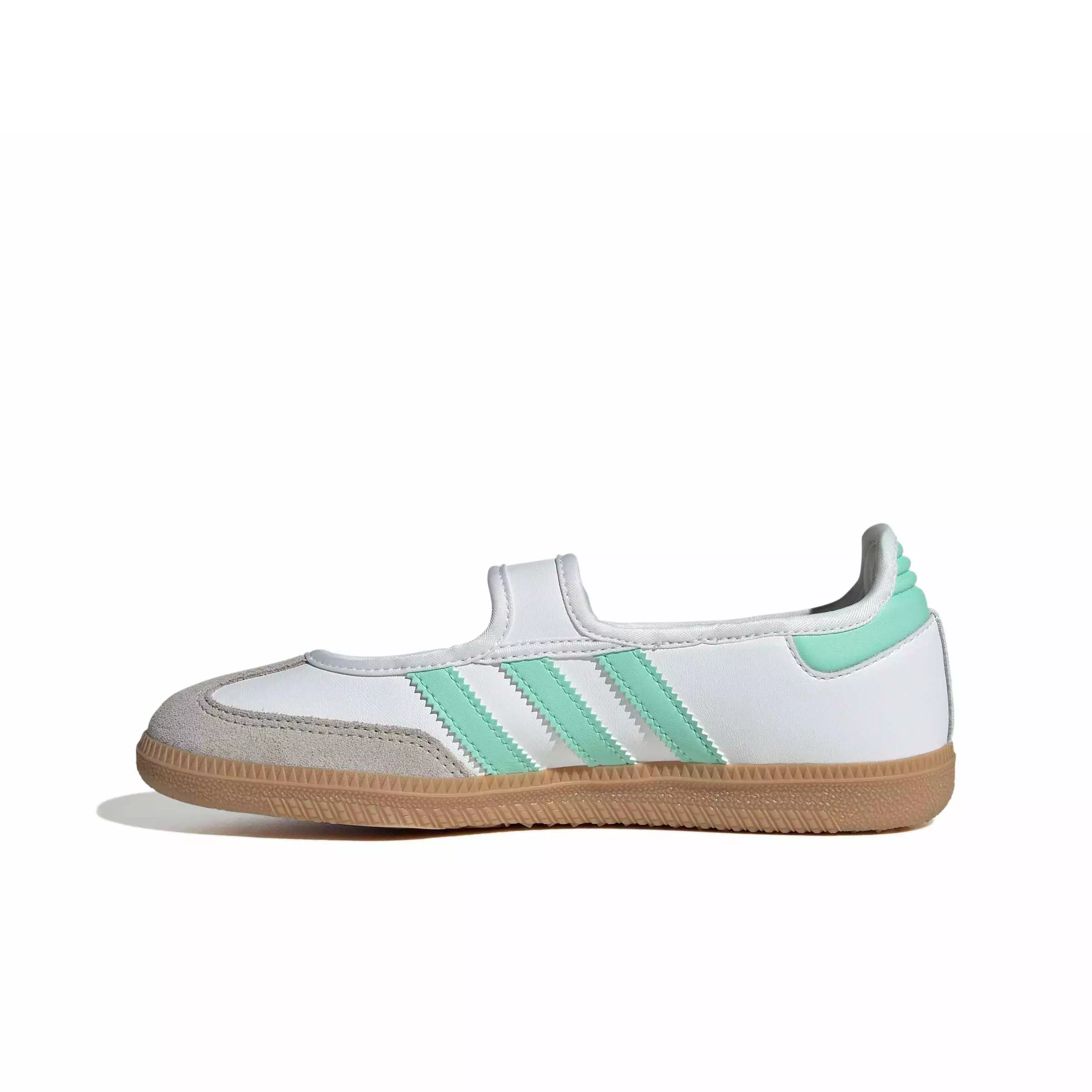 adidas Originals Samba Jane "Ftwr White/Easy Green/Gum 3" Grade School Girls' Shoe - WHITE/GREEN/GUM