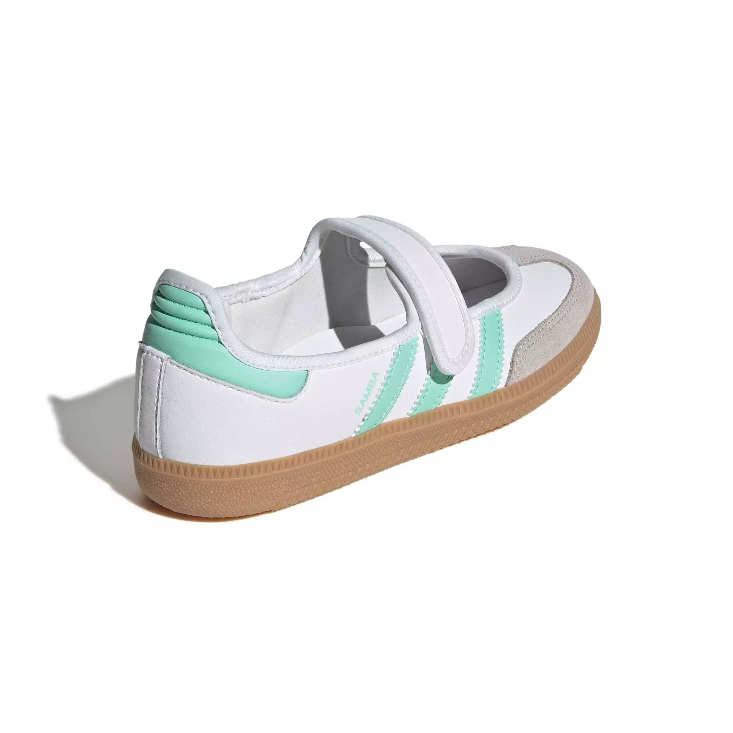adidas Originals Samba Jane "Ftwr White/Easy Green/Gum 3" Grade School Girls' Shoe - WHITE/GREEN/GUM