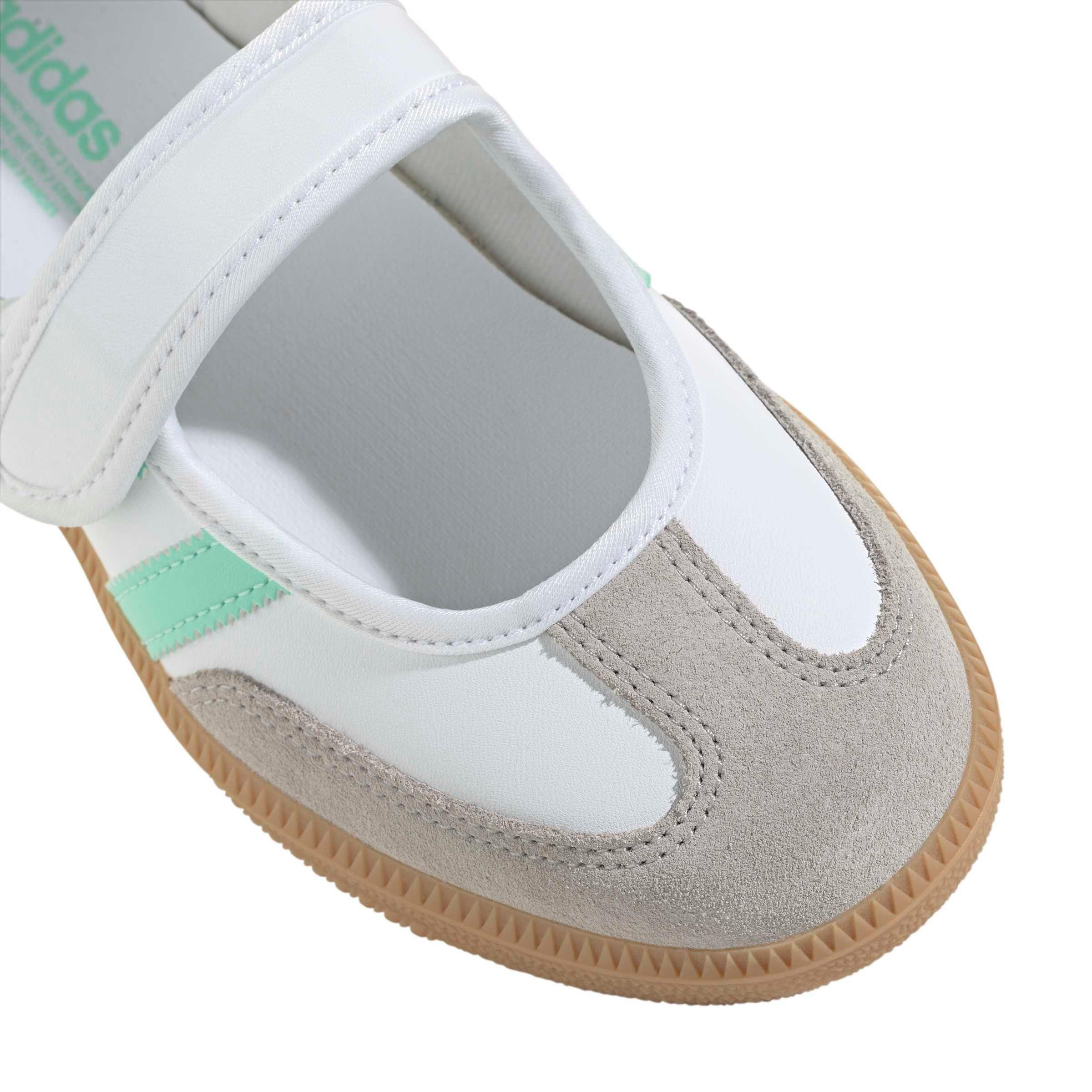 adidas Originals Samba Jane "Ftwr White/Easy Green/Gum 3" Grade School Girls' Shoe - WHITE/GREEN/GUM Thumbnail View 8