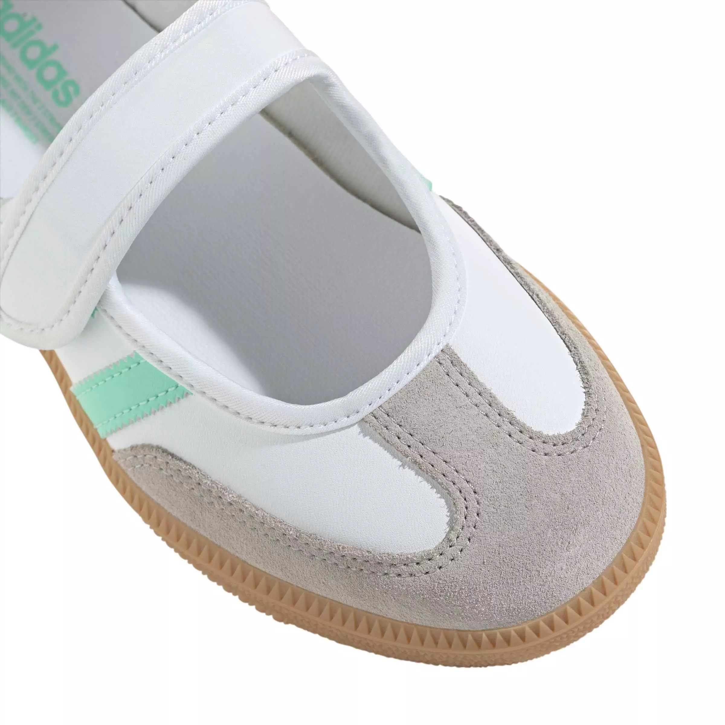 adidas Originals Samba Jane "Ftwr White/Easy Green/Gum 3" Grade School Girls' Shoe - WHITE/GREEN/GUM