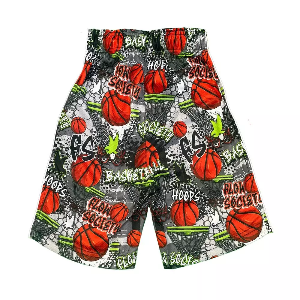 Flow Society Big Boys' Grey FS Hoops Attack Shorts - GREY