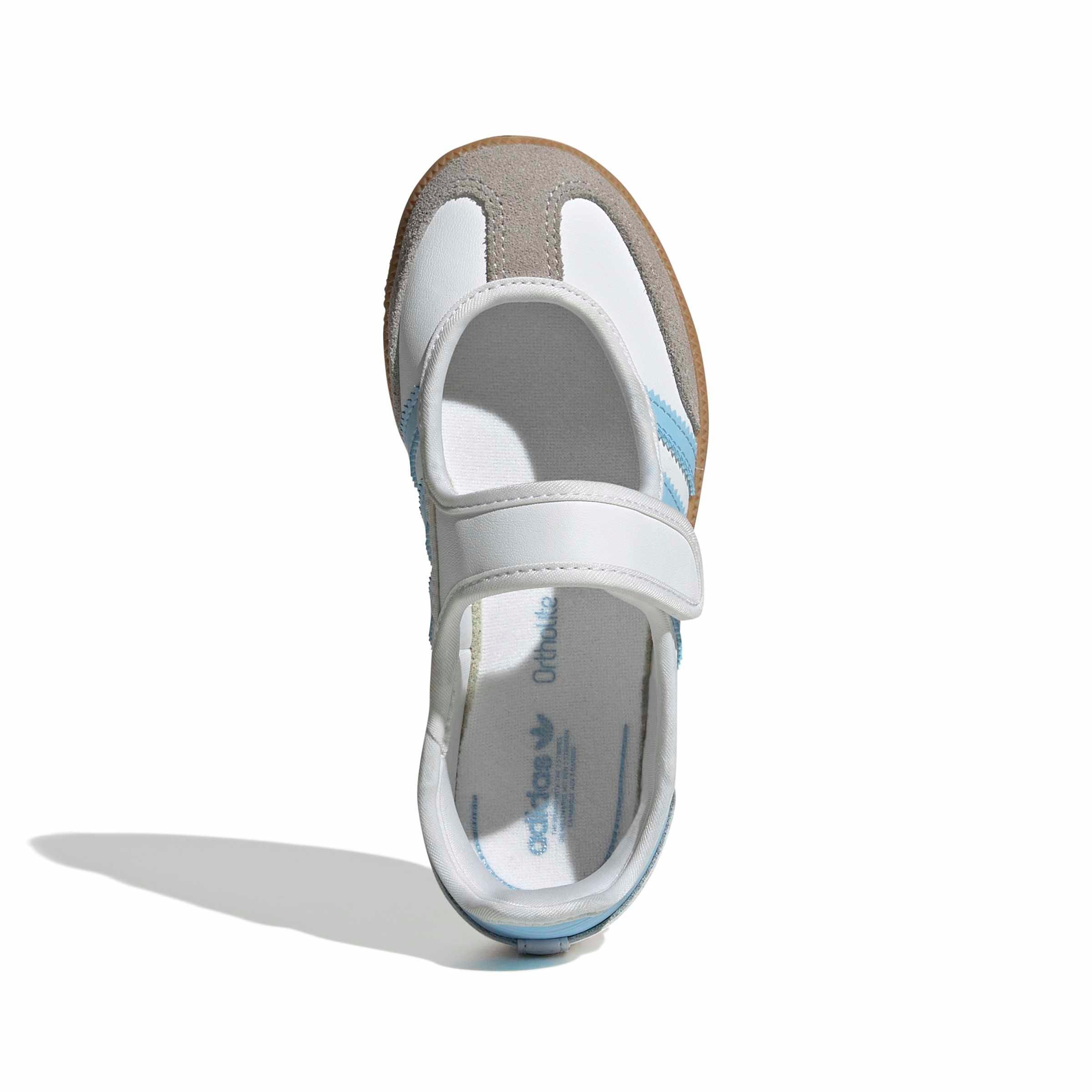 adidas Originals Samba Jane "Ftwr White/Clear Sky/Gum 3" Preschool Girls' Shoe - WHITE/SKY/GUM Thumbnail View 5