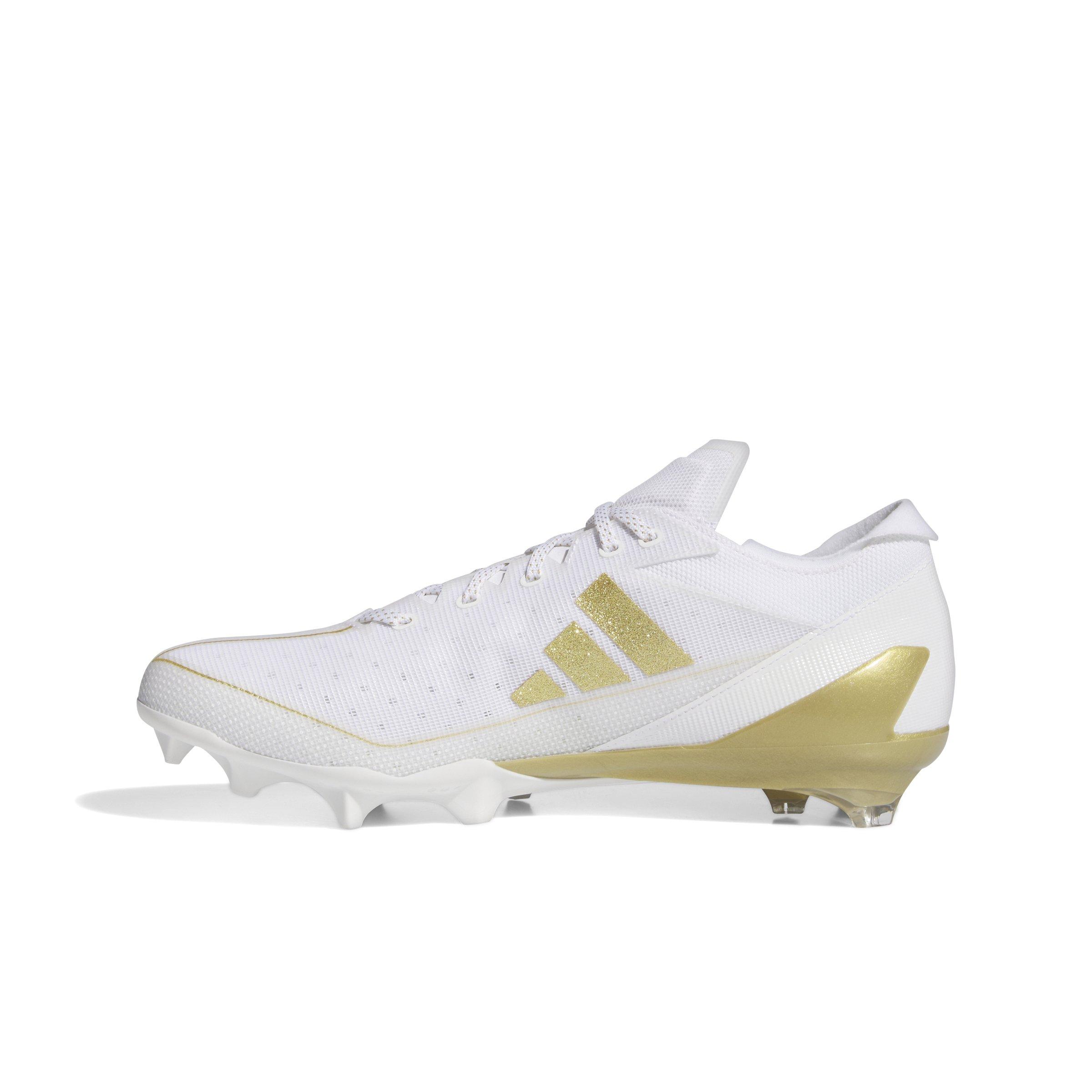 adidas Adizero Electric "Ftwr White/Gold Metallic/Ftwr White" Grade School Boys' Football Cleat - WHITE/GOLD/WHITE Thumbnail View 2