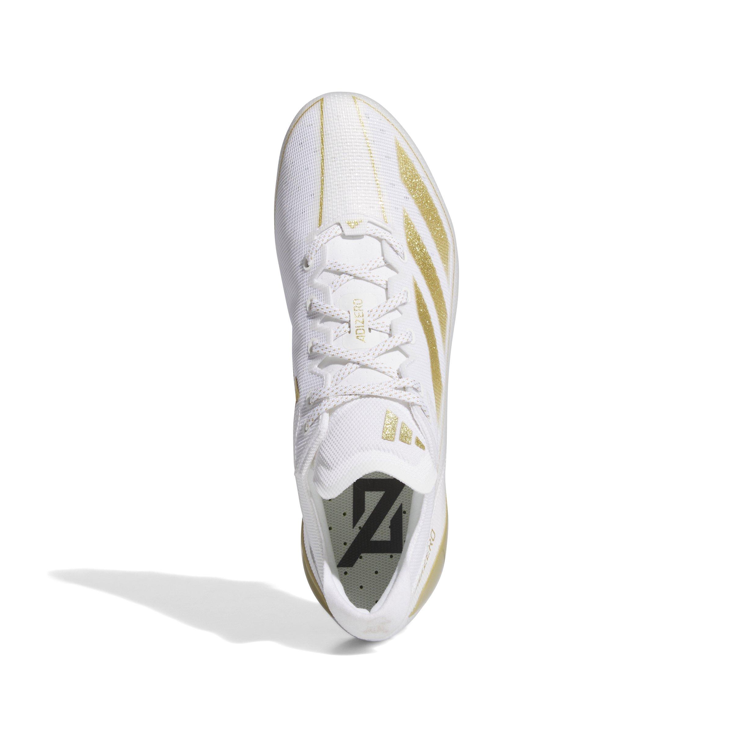 adidas Adizero Electric "Ftwr White/Gold Metallic/Ftwr White" Grade School Boys' Football Cleat - WHITE/GOLD/WHITE Thumbnail View 5