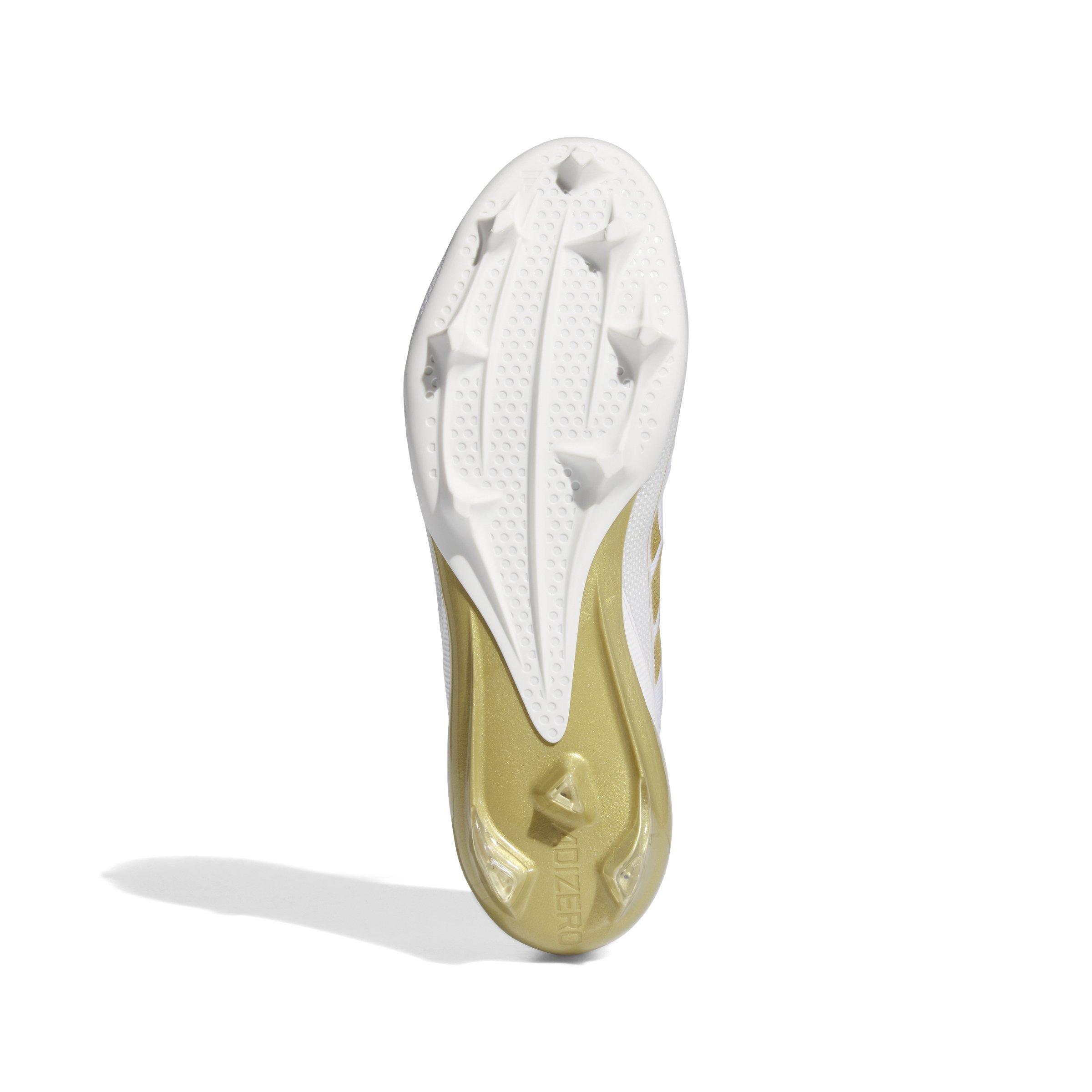 adidas Adizero Electric "Ftwr White/Gold Metallic/Ftwr White" Grade School Boys' Football Cleat - WHITE/GOLD/WHITE Thumbnail View 6