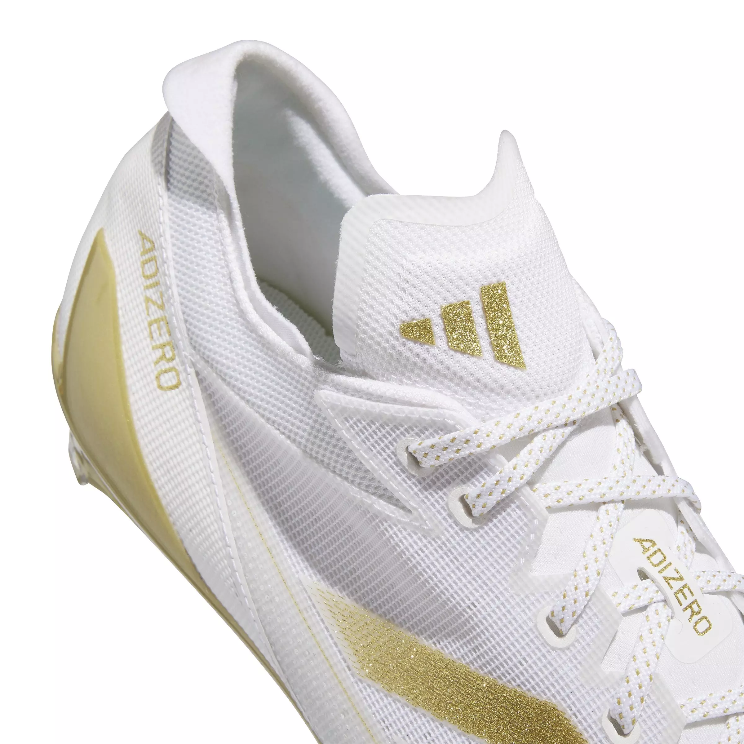adidas Adizero Electric "Ftwr White/Gold Metallic/Ftwr White" Grade School Boys' Football Cleat - WHITE/GOLD/WHITE