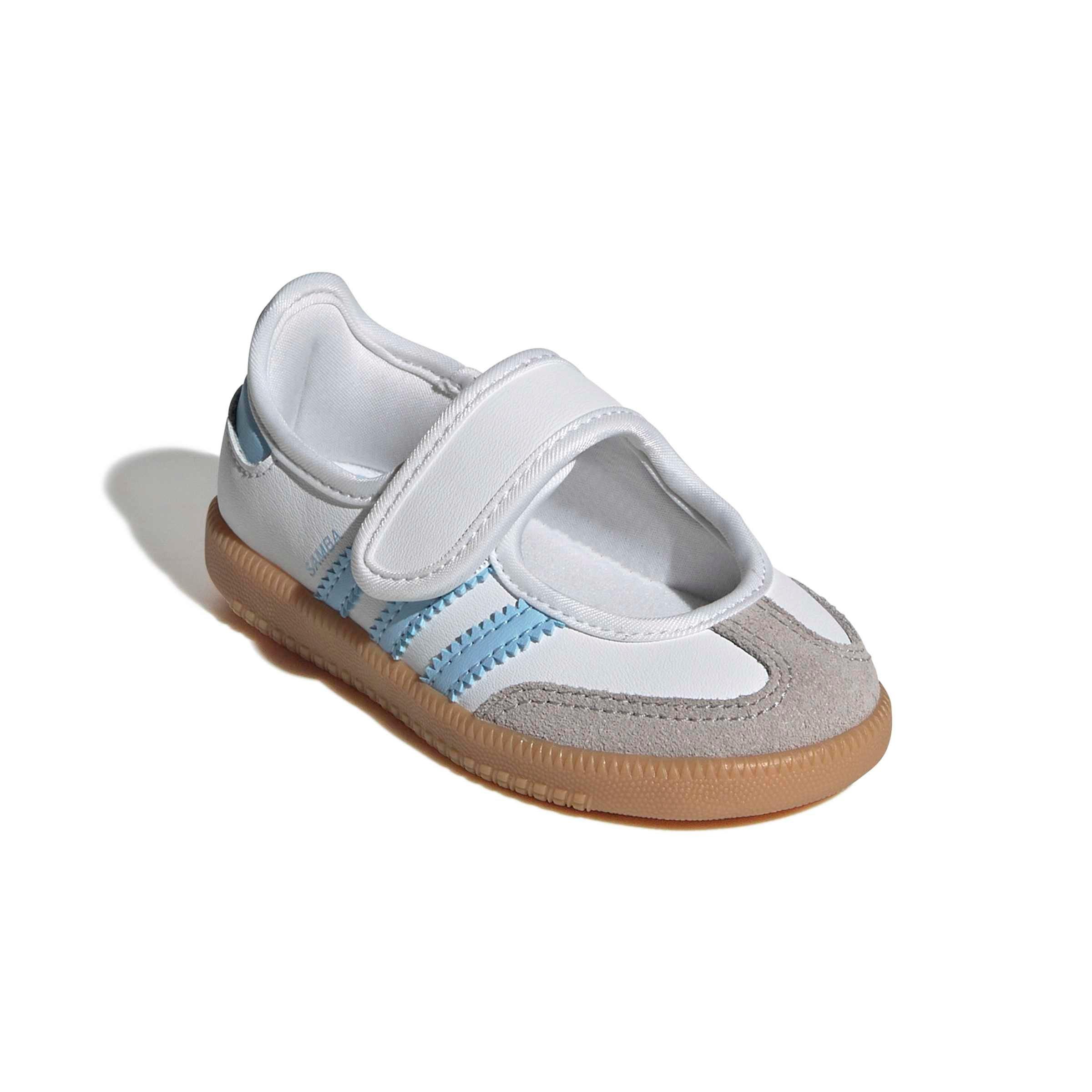 adidas Originals Samba Jane "Ftwr White/Clear Sky/Gum 3" Infant Girls' Shoe - WHITE/SKY/GUM Thumbnail View 3