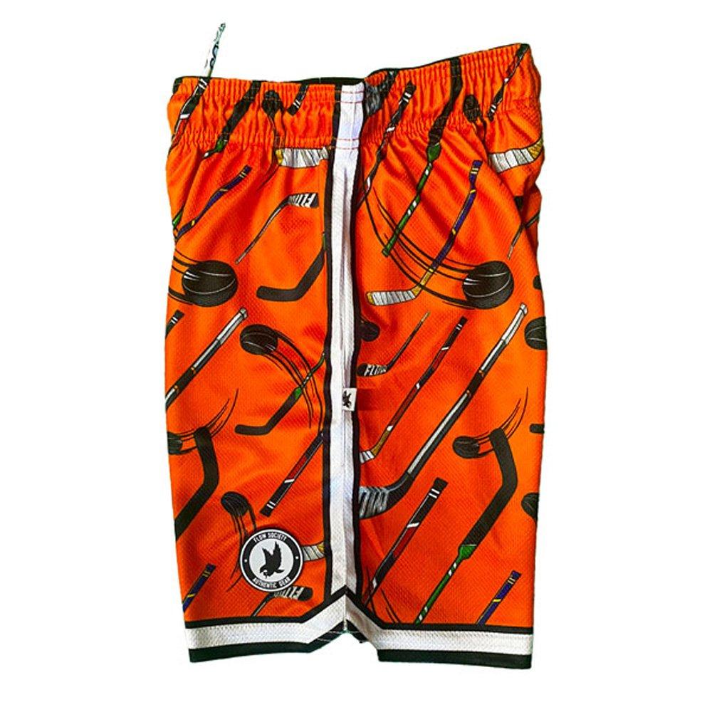 Flow Society Big Boys' Flow Hockey Sticks Shorts - Orange - ORANGE Thumbnail View 3