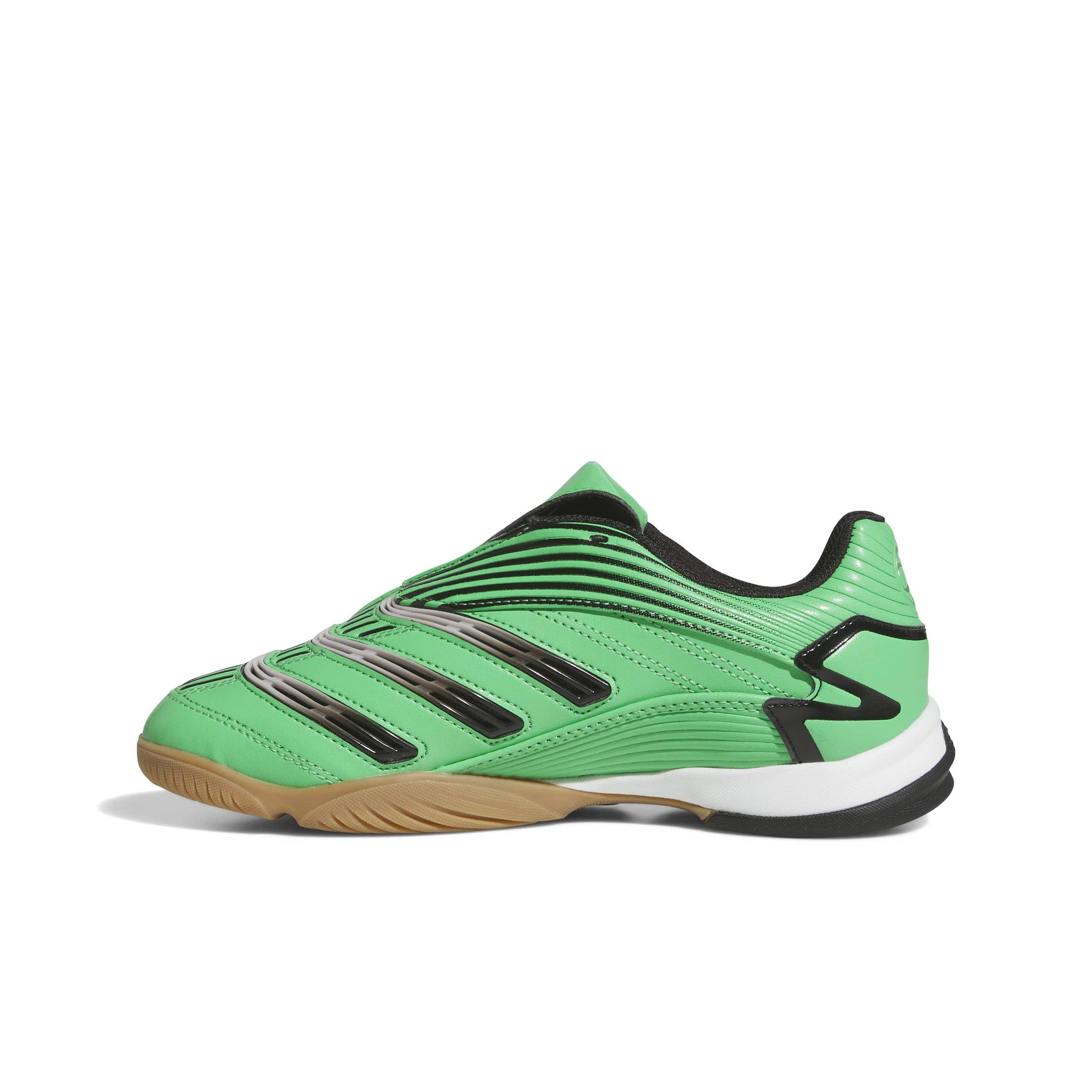 adidas Originals Predator Sala "Semi Screaming Green/Core Black/Gum 4" Grade School Boys' Shoe - GREEN/BLACK/GUM Thumbnail View 2