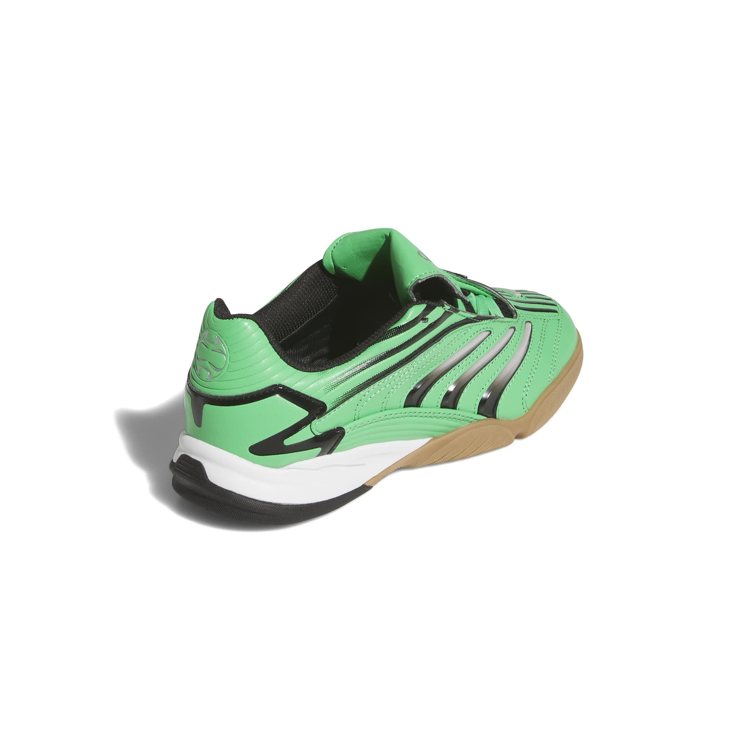 adidas Originals Predator Sala "Semi Screaming Green/Core Black/Gum 4" Grade School Boys' Shoe - GREEN/BLACK/GUM Thumbnail View 4