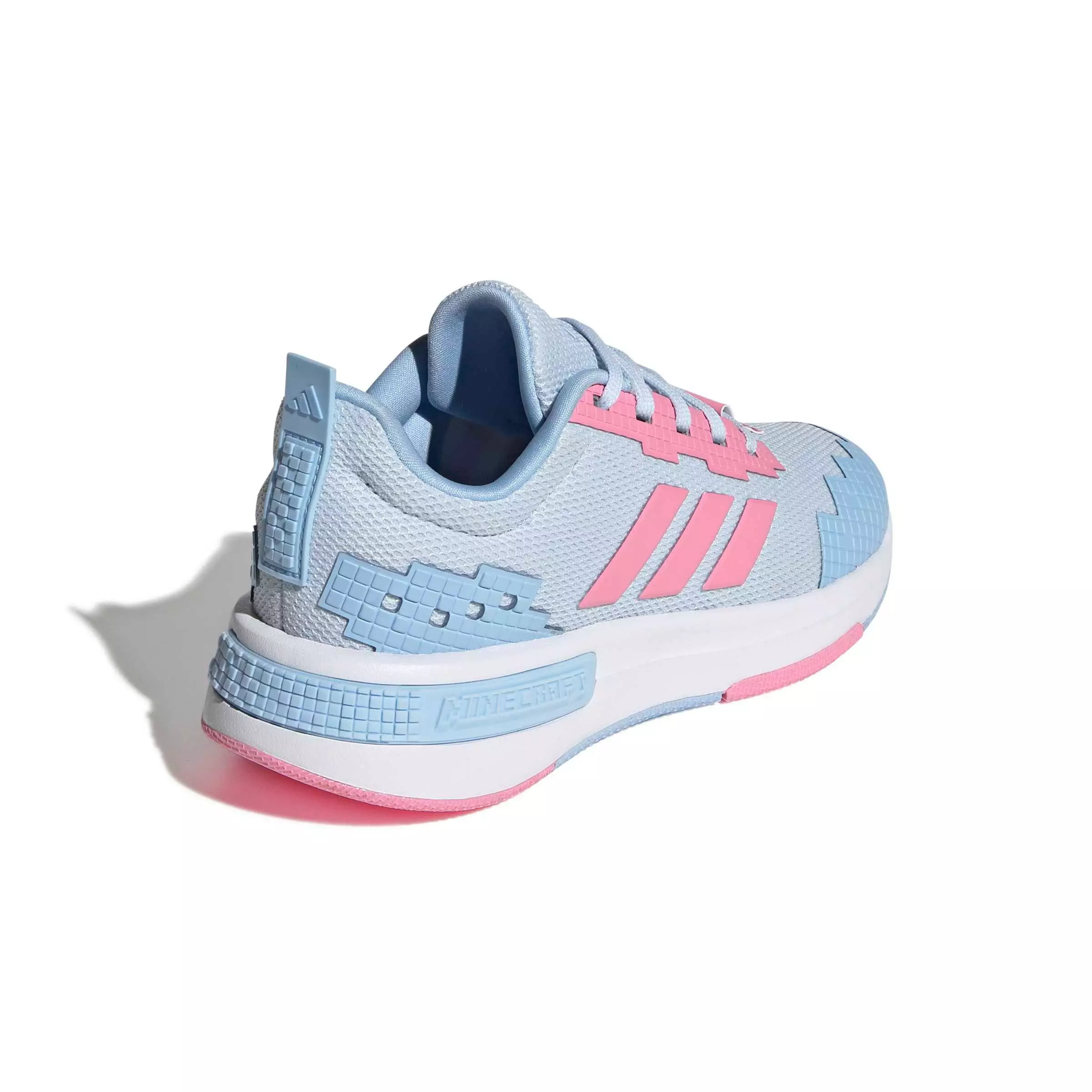 adidas Minecraft Pro "Crystal Sky/Bliss Pink/Glow Blue" Grade School Girls' Shoe - SKY/PINK/BLUE