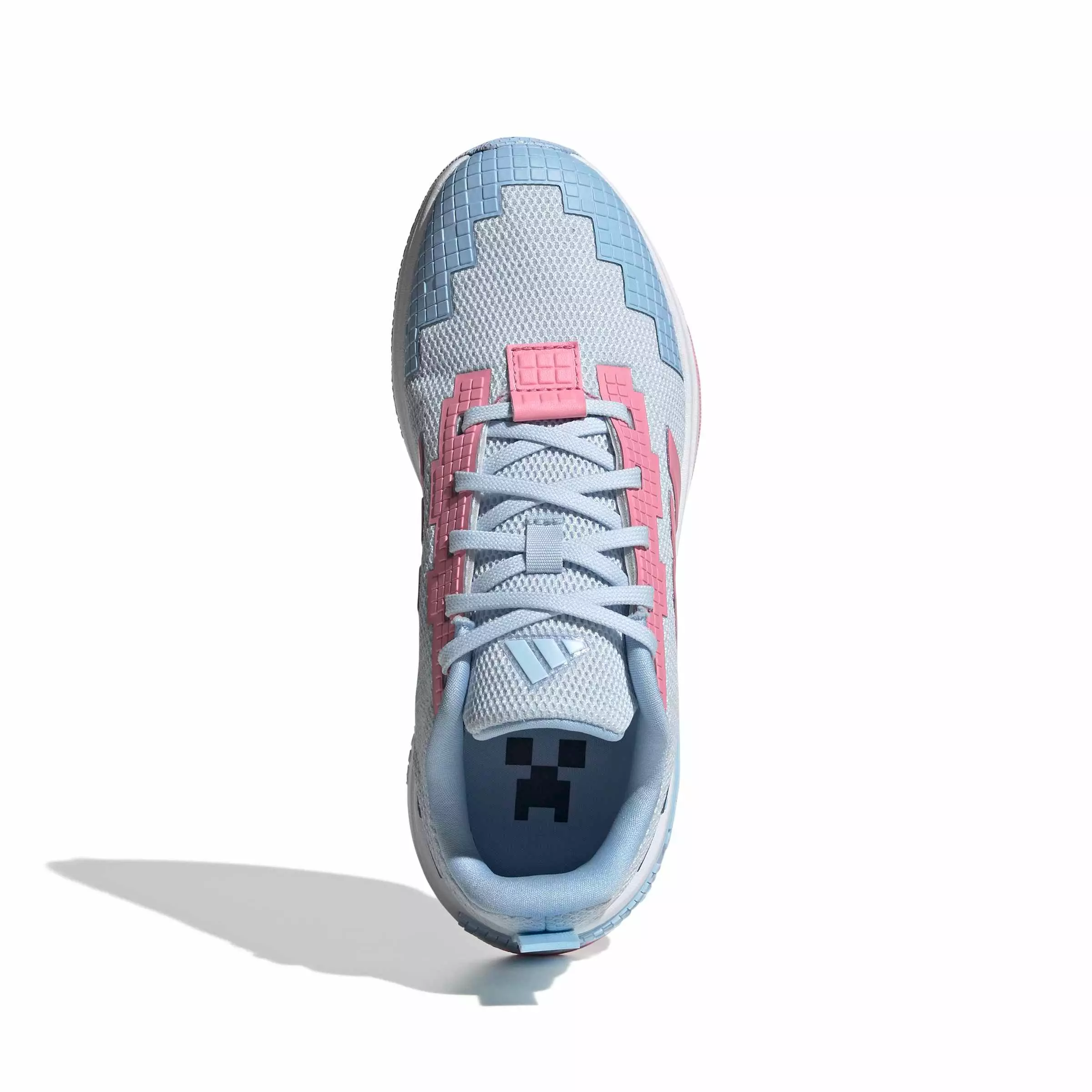adidas Minecraft Pro "Crystal Sky/Bliss Pink/Glow Blue" Grade School Girls' Shoe - SKY/PINK/BLUE