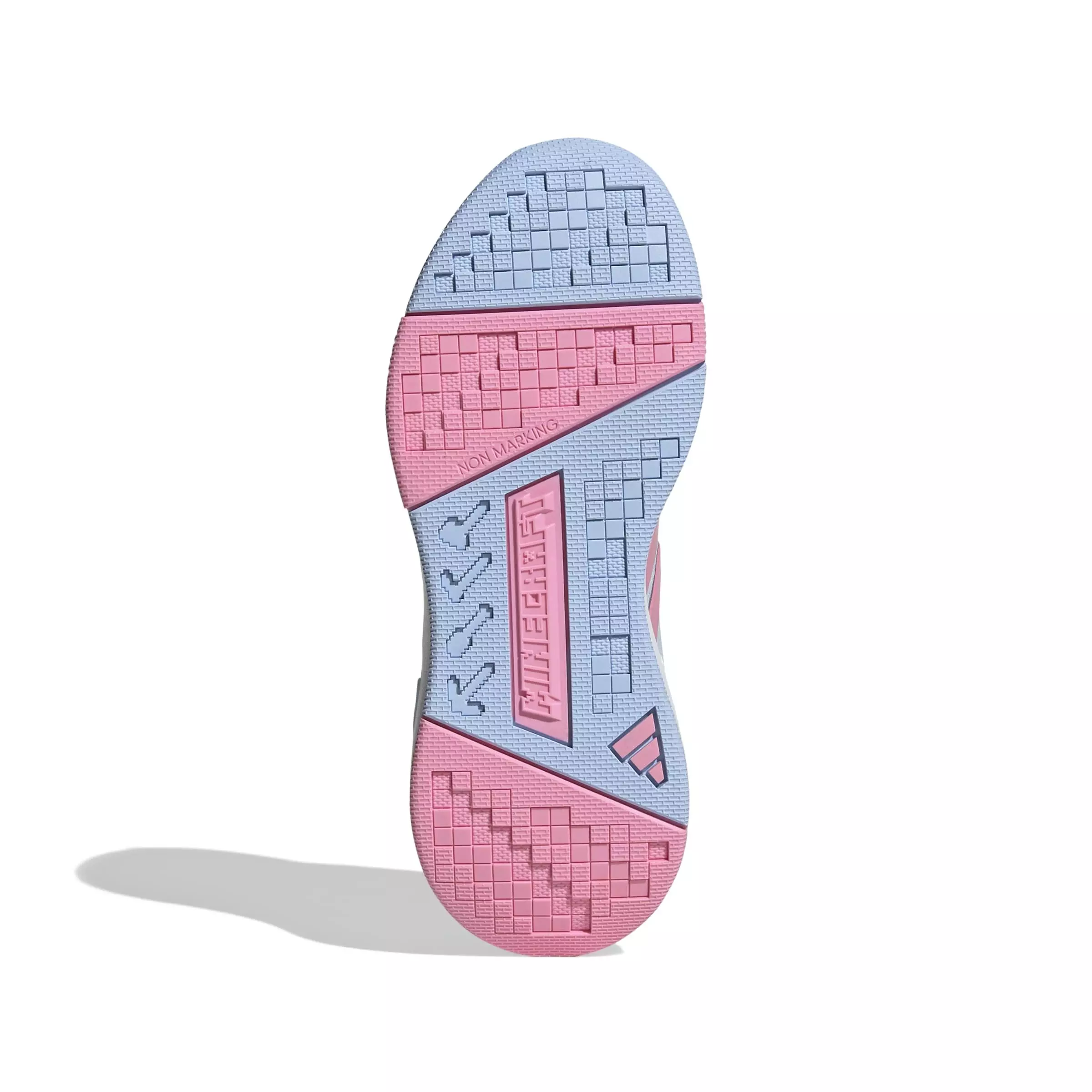 adidas Minecraft Pro "Crystal Sky/Bliss Pink/Glow Blue" Grade School Girls' Shoe - SKY/PINK/BLUE