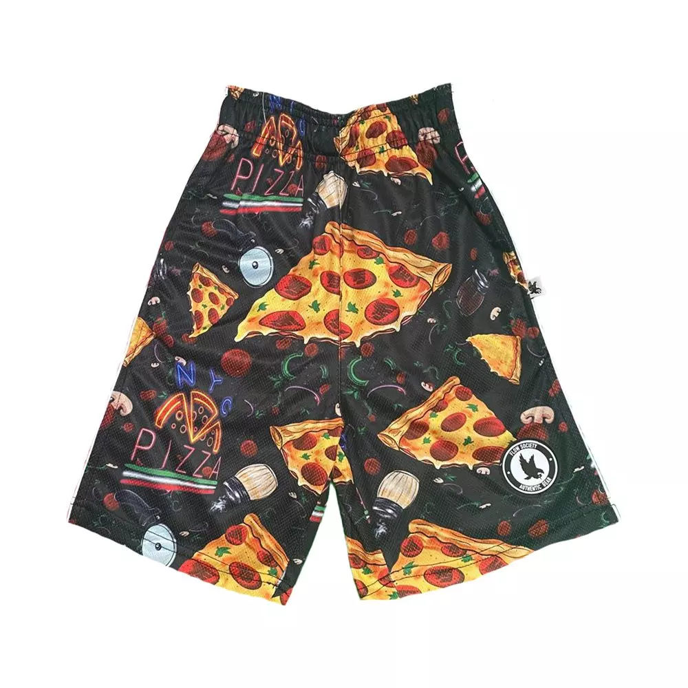 Flow Society Big Boys' NY Pizza Slice Attack Shorts - Black - BLACK