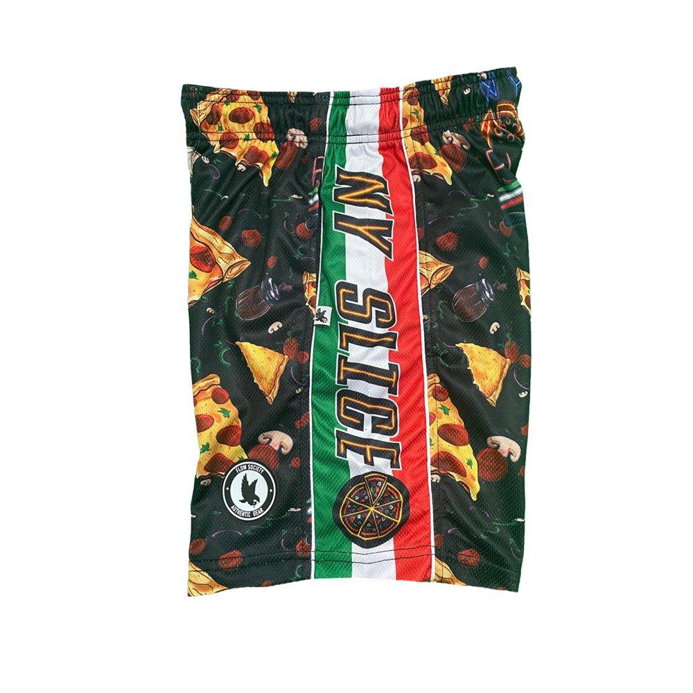 Flow Society NY Pizza Slice Big Boys' Black Attack Shorts