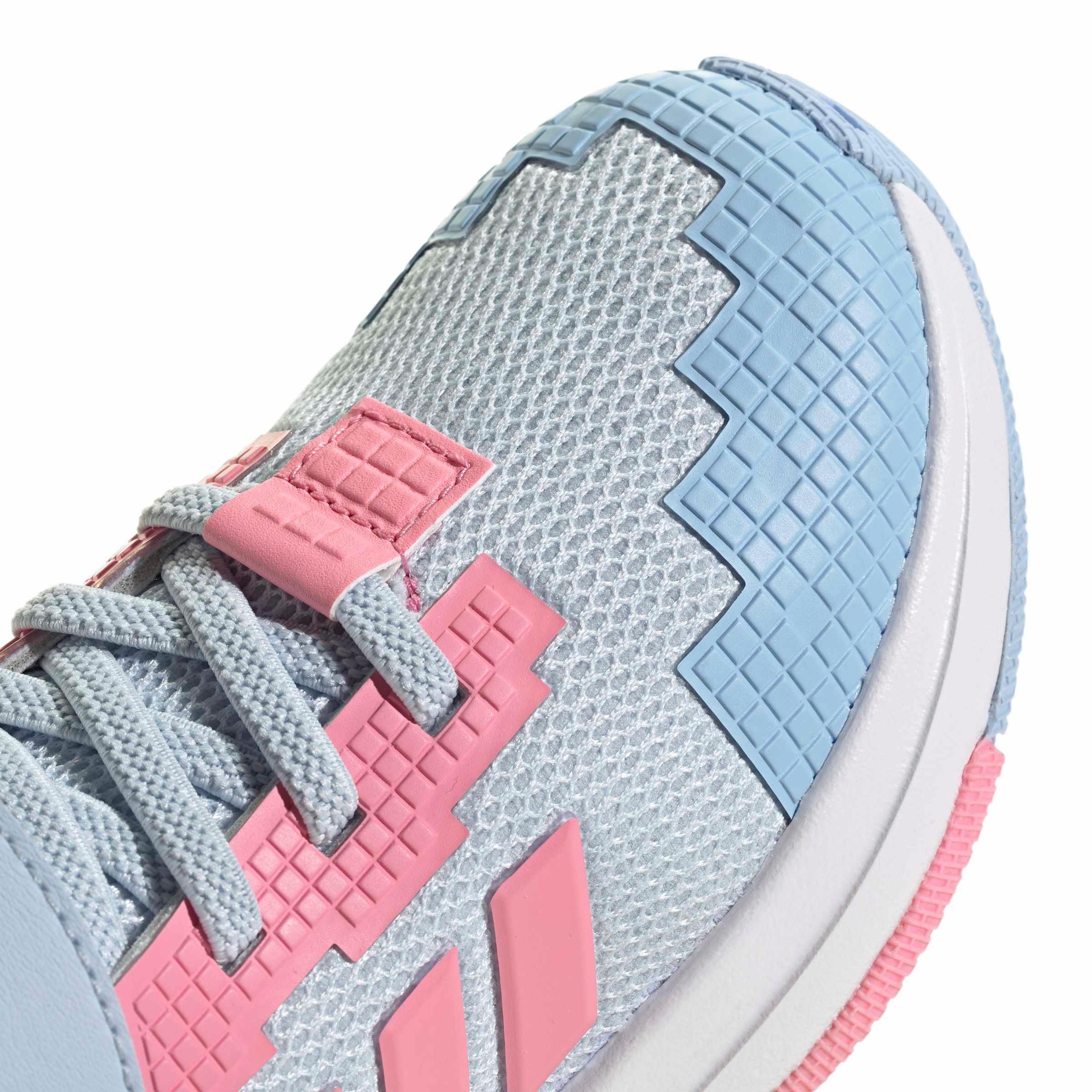 adidas Minecraft Pro "Crystal Sky/Bliss Pink/Glow Blue" Preschool Girls' Shoe - SKY/PINK/BLUE