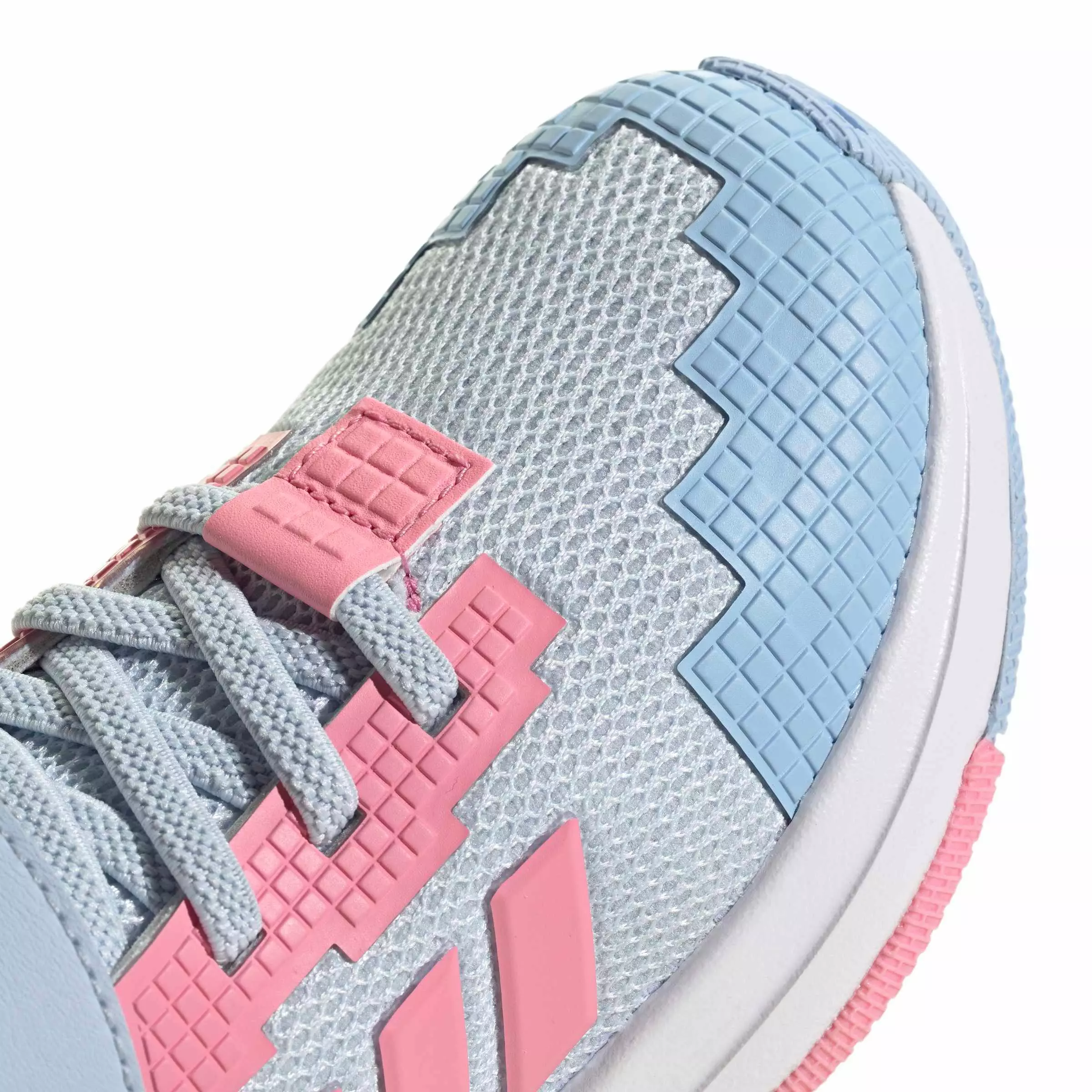 adidas Minecraft Pro "Crystal Sky/Bliss Pink/Glow Blue" Preschool Girls' Shoe - SKY/PINK/BLUE