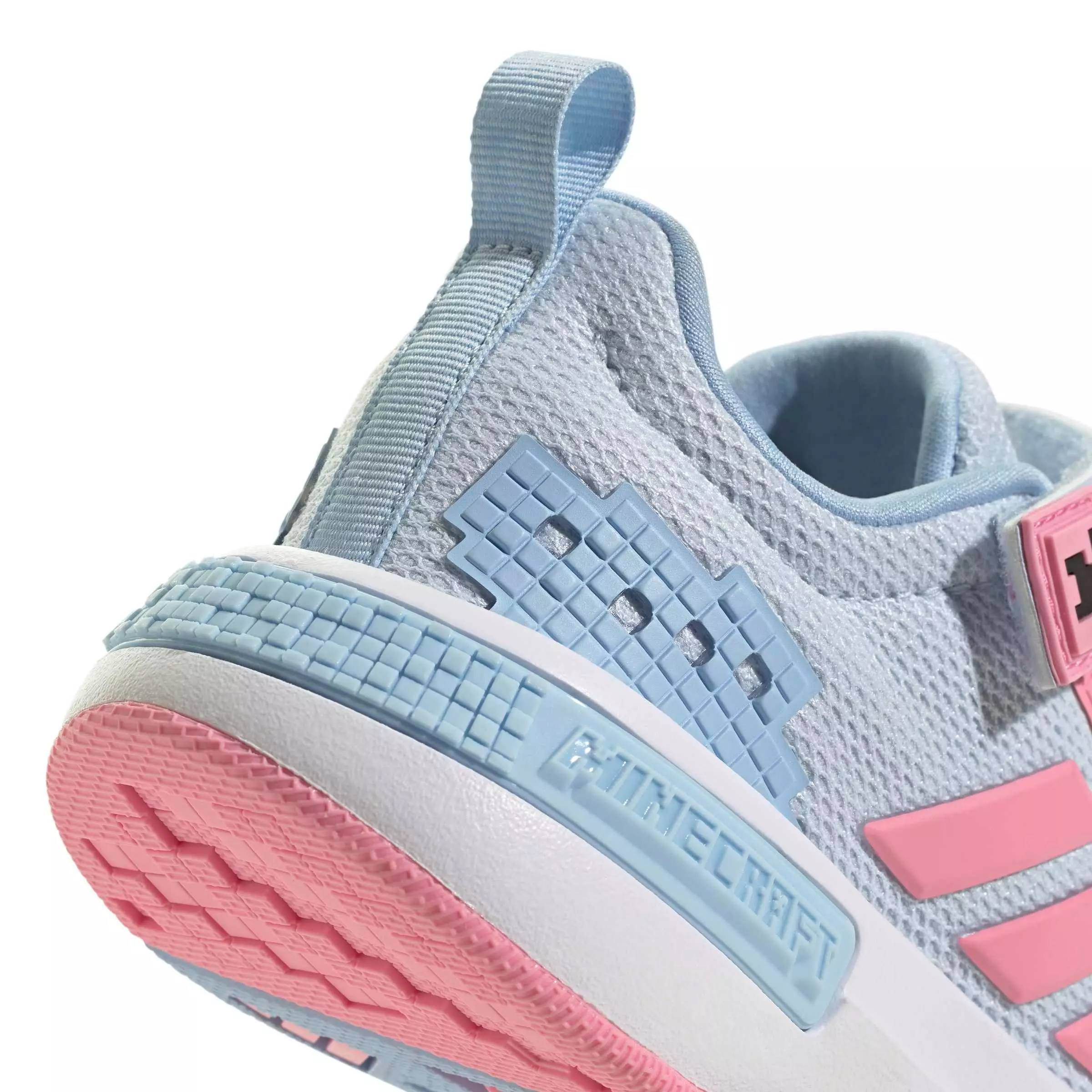 adidas Minecraft Pro "Crystal Sky/Bliss Pink/Glow Blue" Preschool Girls' Shoe - SKY/PINK/BLUE