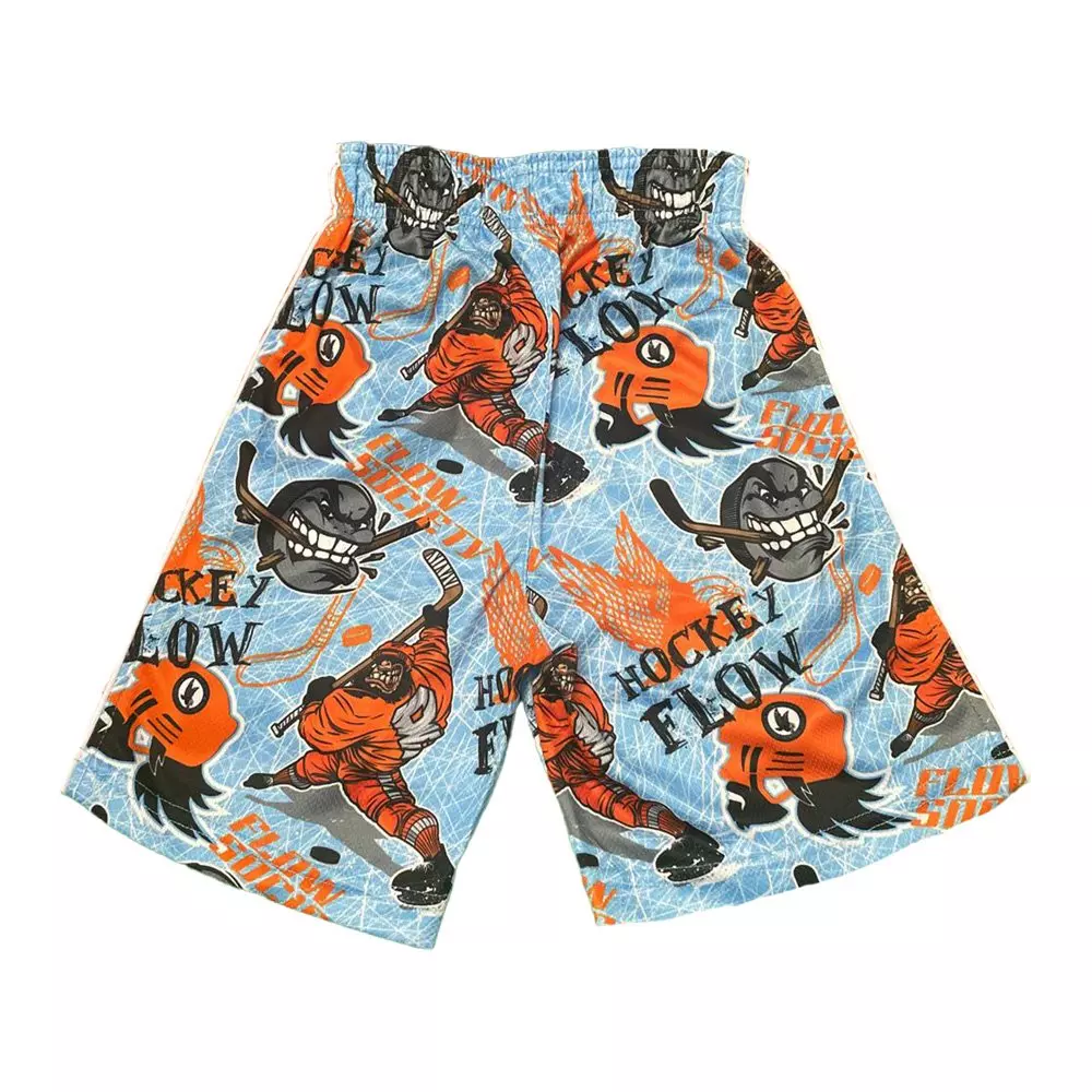 Flow Society Big Boys' Angry Hockey Puck Attack Shorts -Blue - BLUE