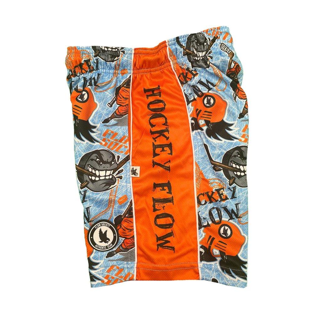Flow Society Angry Hockey Puck Big Boys' Blue Attack Shorts