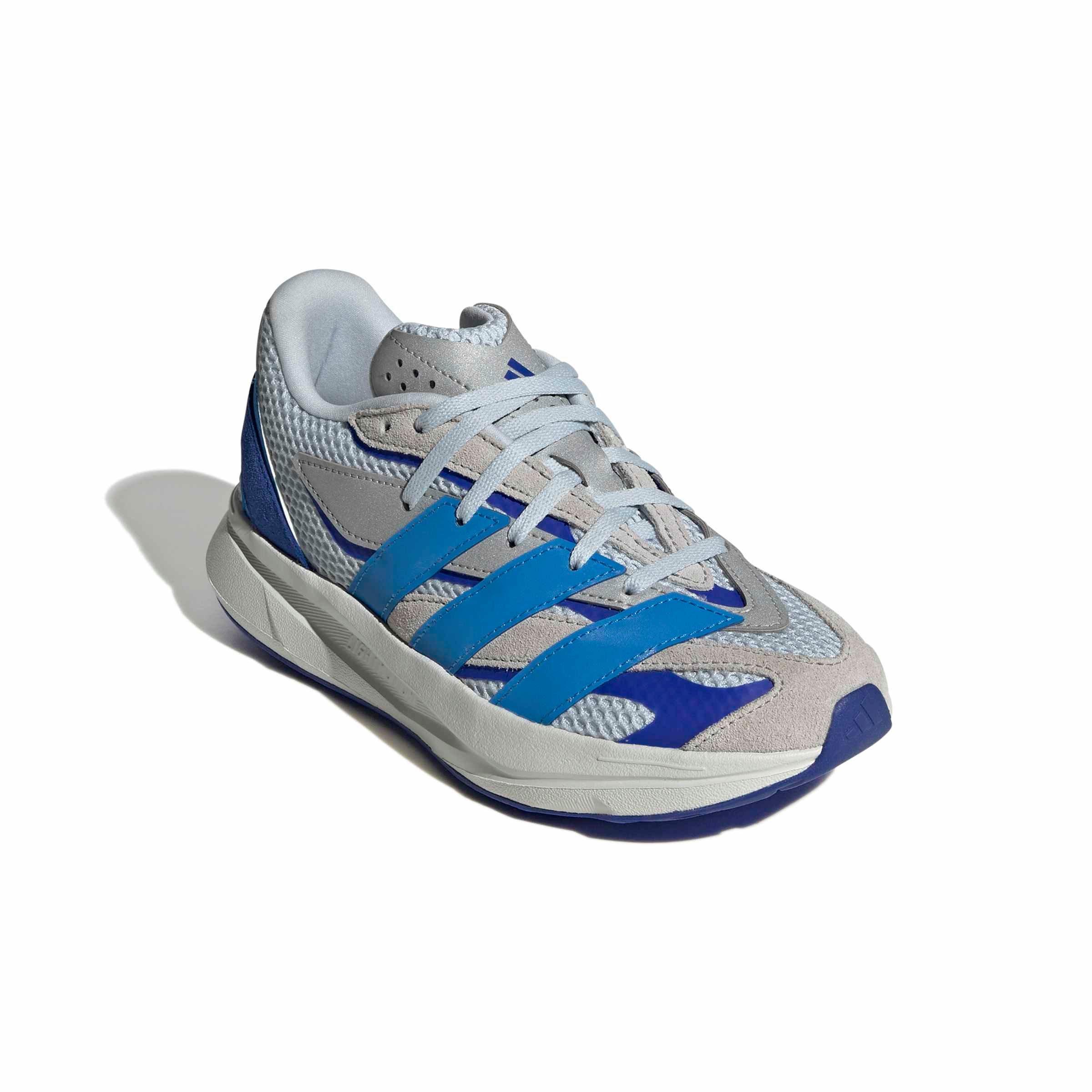 adidas Lightblaze "Halo Blue/Lucid Ray Blue/Grey Two" Grade School Boys' Shoe - BLUE/BLUE/GREY Thumbnail View 3