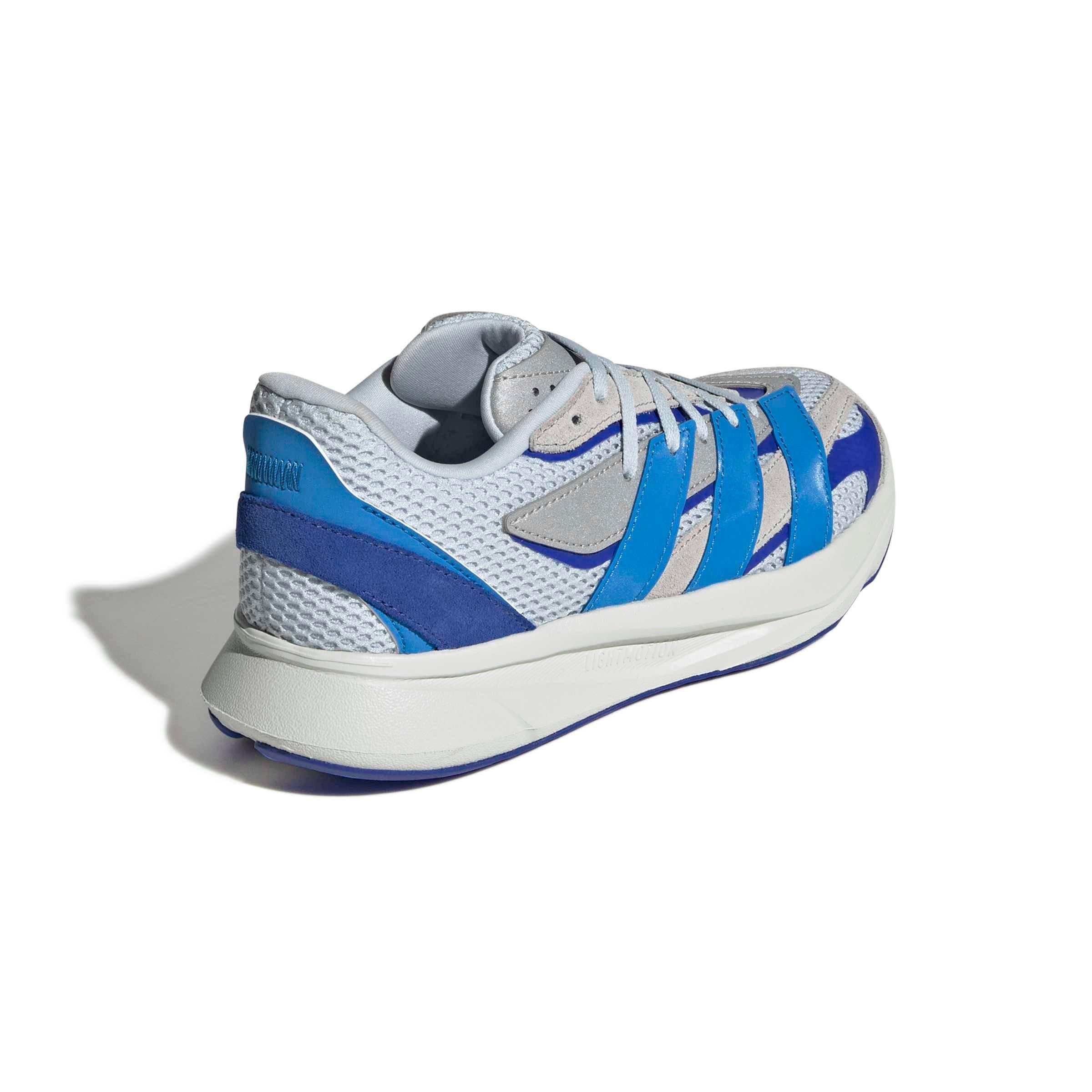 adidas Lightblaze "Halo Blue/Lucid Ray Blue/Grey Two" Grade School Boys' Shoe - BLUE/BLUE/GREY Thumbnail View 4