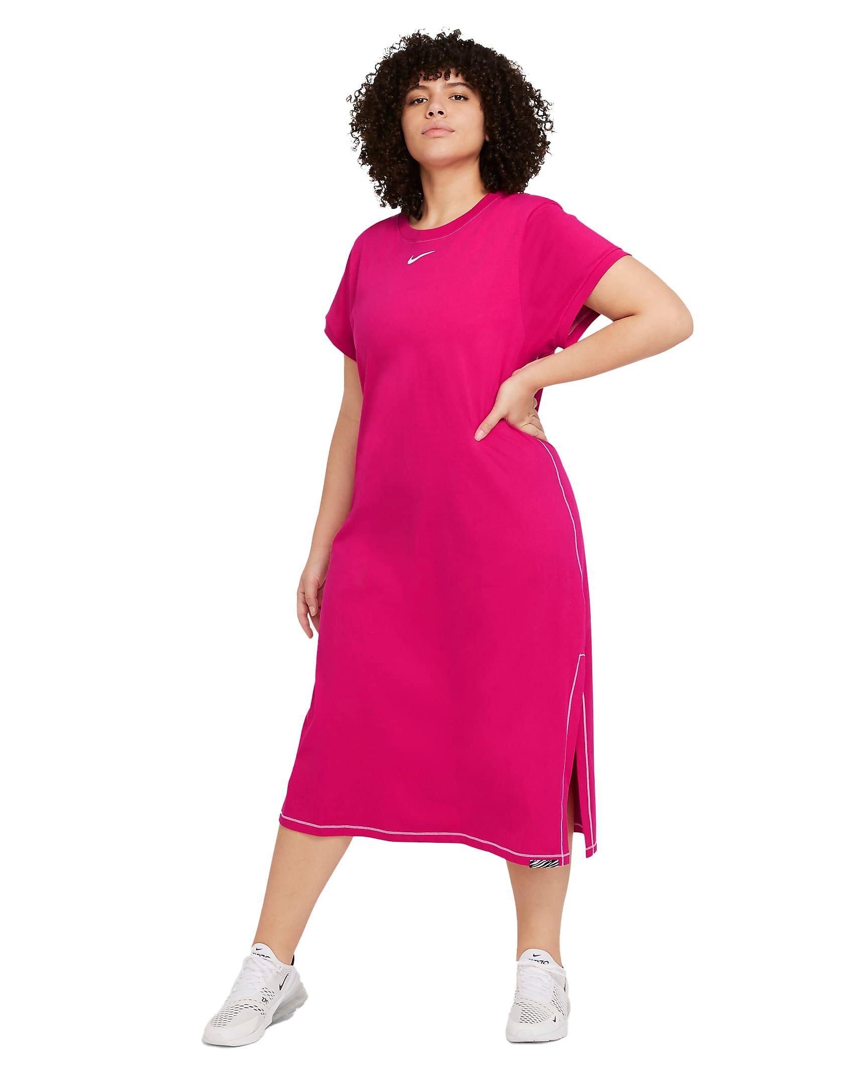 Nike Women's Plus Size Sportswear Icon Clash Maxi Dress - PINK Thumbnail View 1