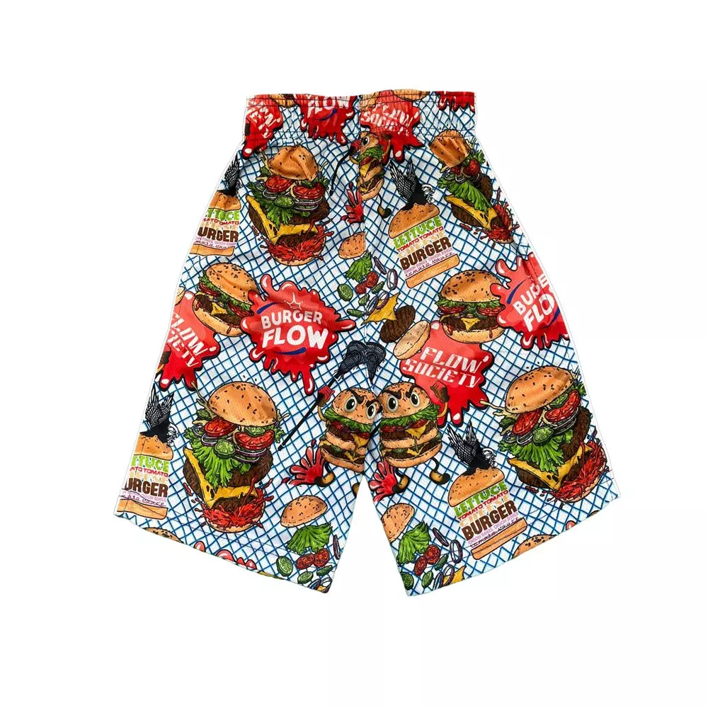 Flow Society Big Boys' Flow Burger Attack Shorts - Blue - BLUE
