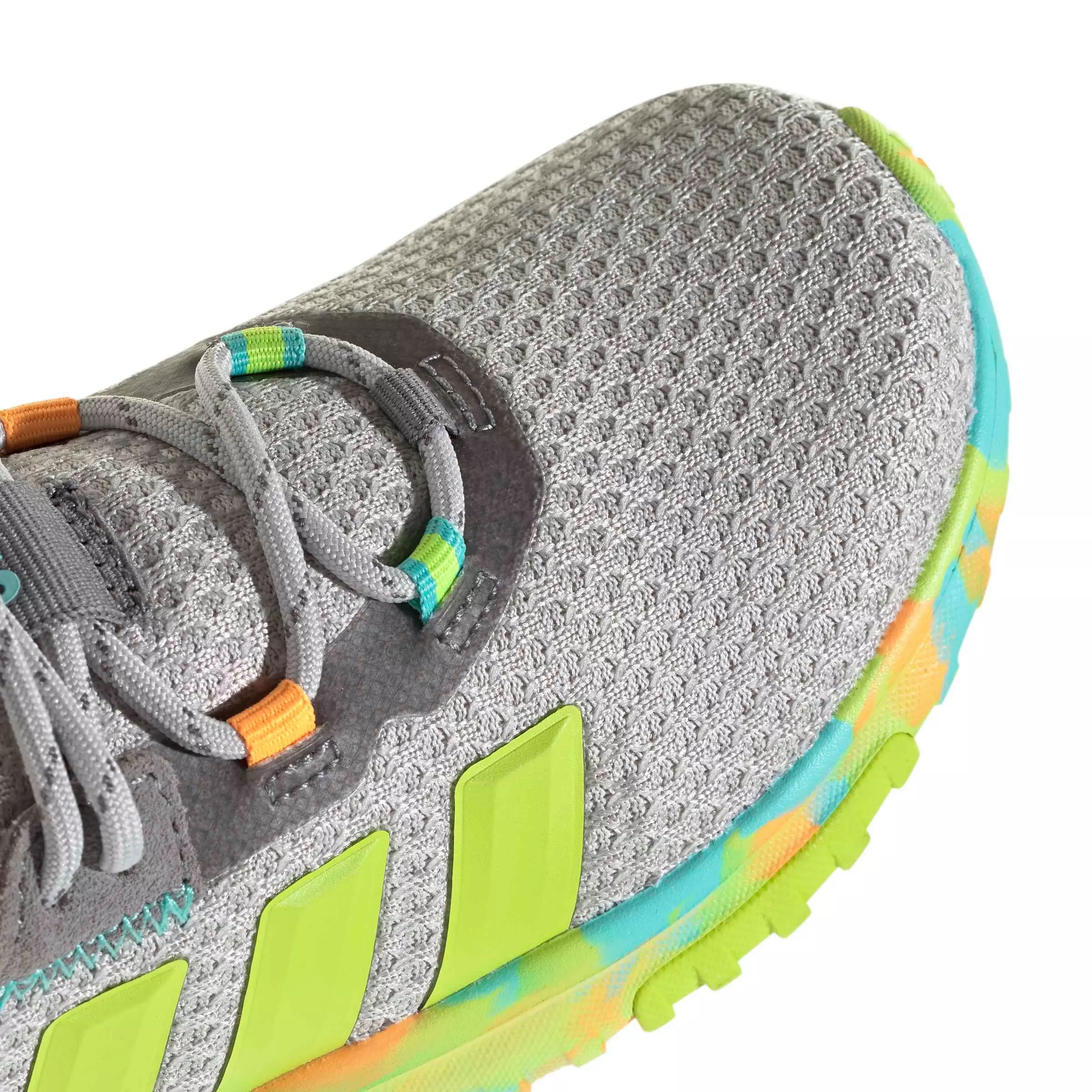 adidas Kaptir 4.0 "Grey Two/Solar Slime/Flash Aqua" Grade School Boys' Shoe - GREY/SLIME/AQUA